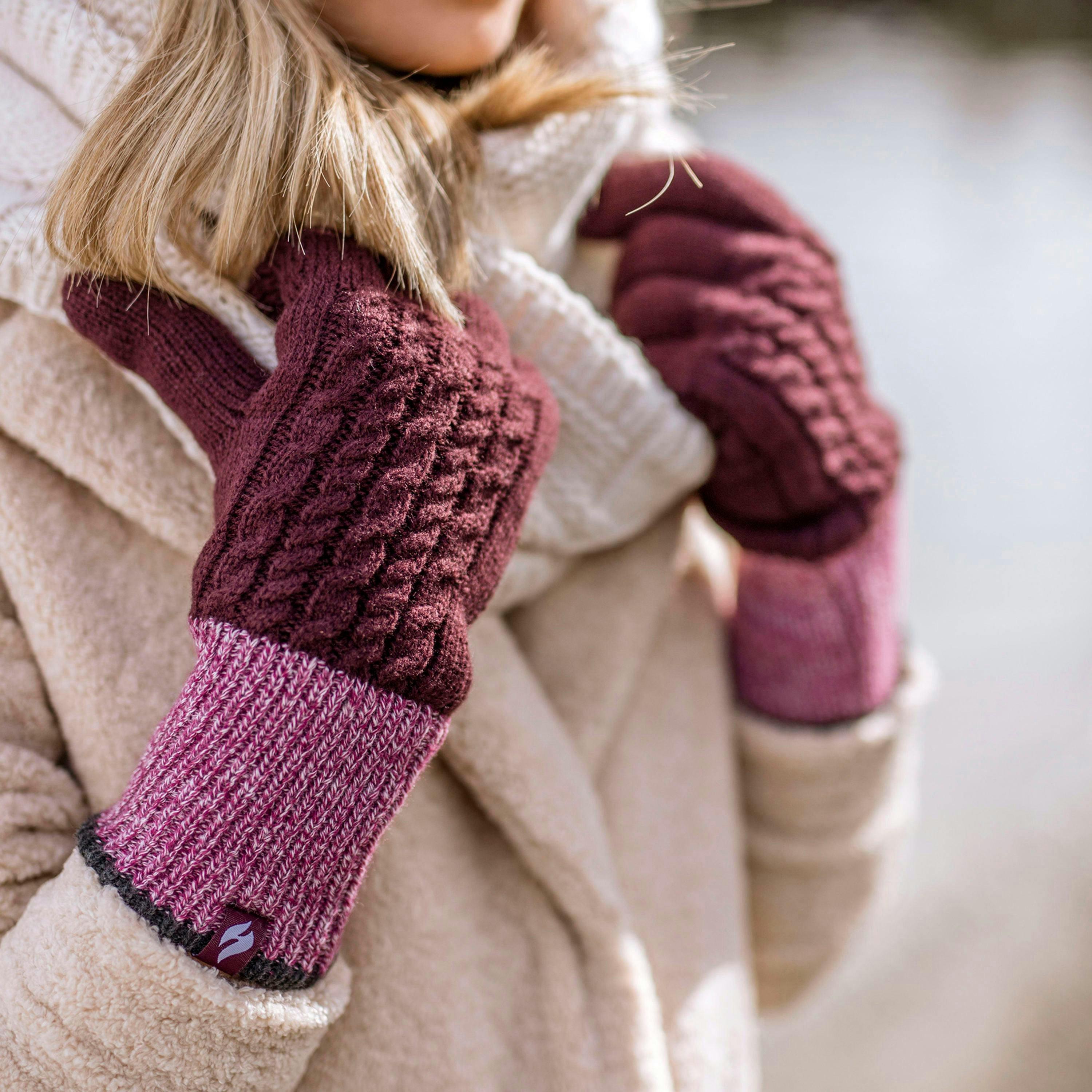Womens Patterned Fleece Lined Warm Thermal Gloves for Winter , view 4 of 5