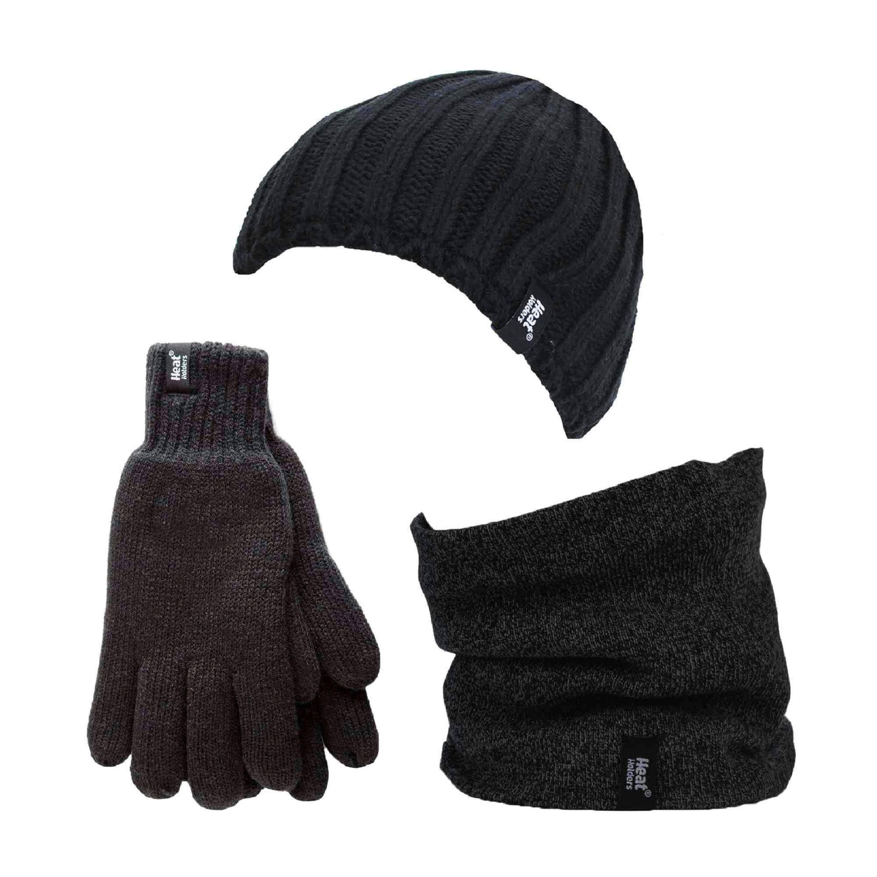Mens Fleece Lined Thermal Hat & Gloves Neckwarmer Set for Winter , view 1 of 5