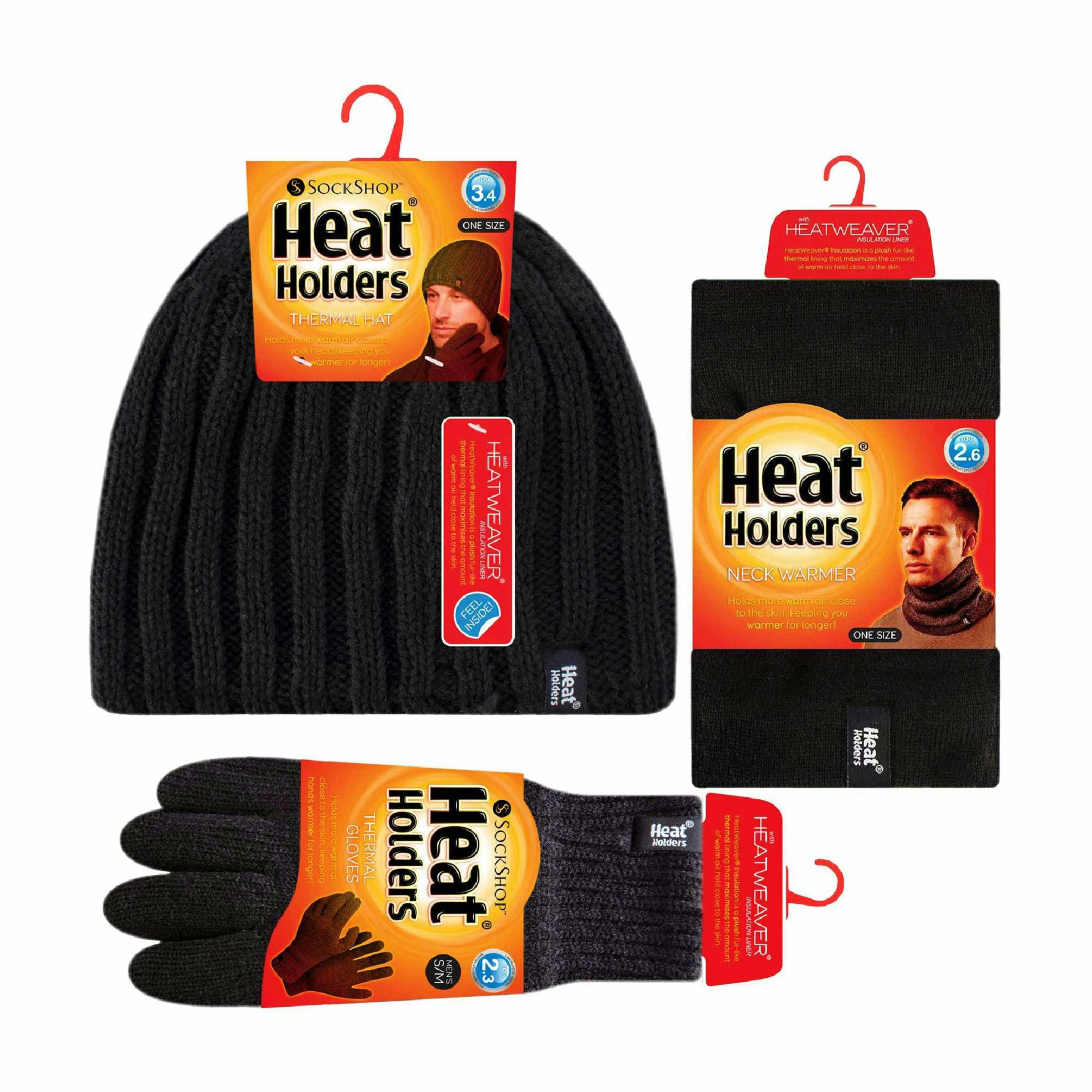 Mens Fleece Lined Thermal Hat & Gloves Neckwarmer Set for Winter , view 2 of 5