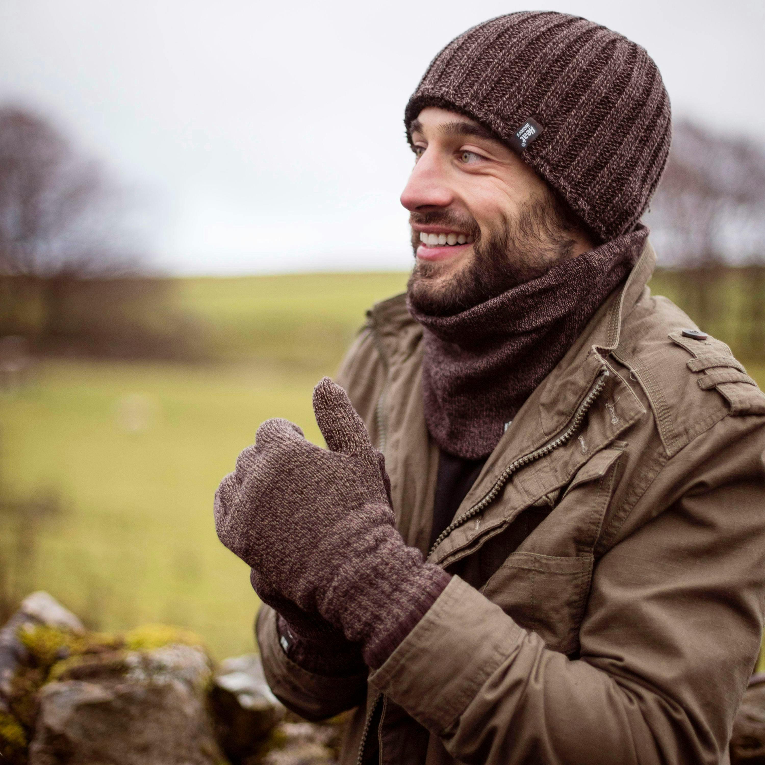 Mens Fleece Lined Thermal Hat & Gloves Neckwarmer Set for Winter , view 4 of 5