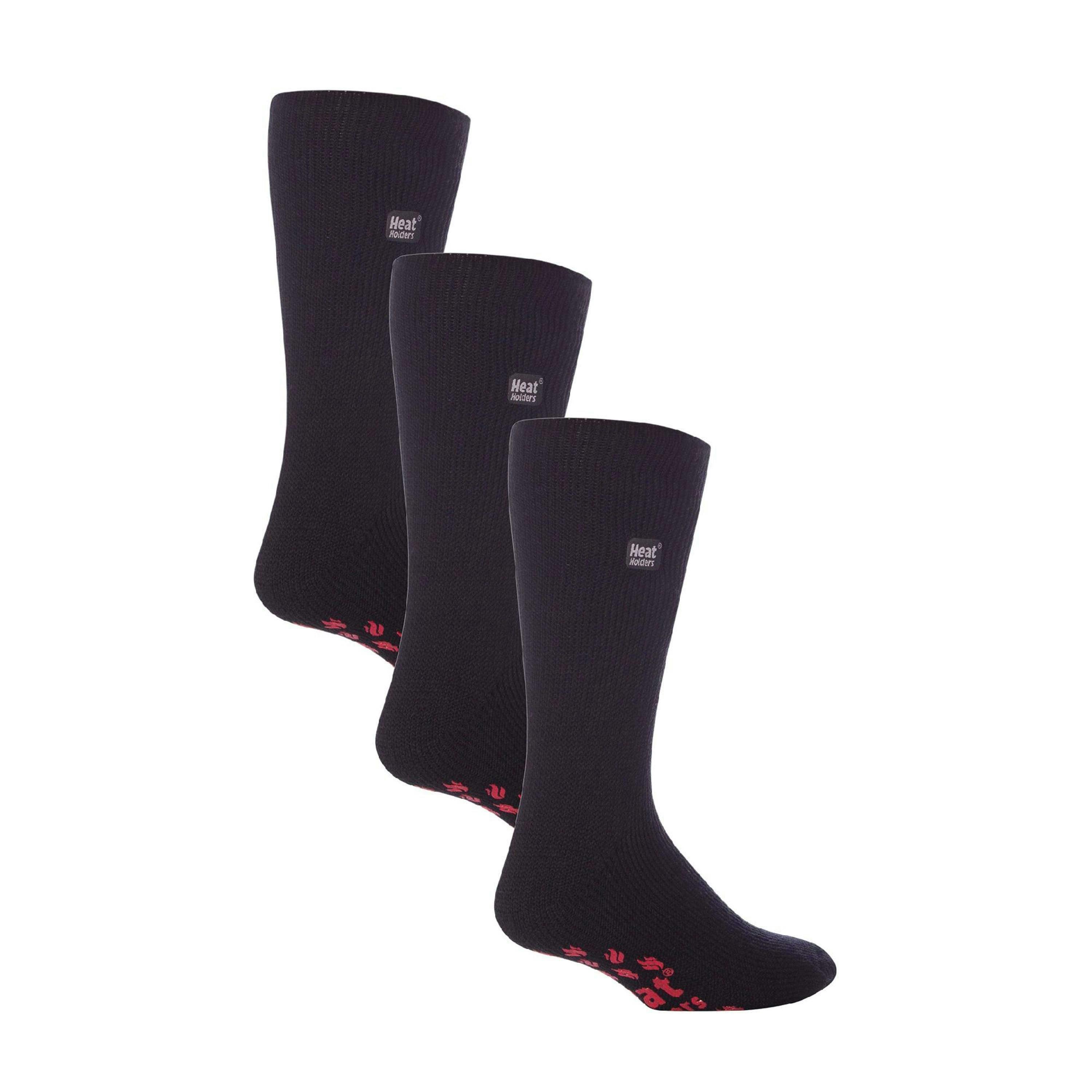 3 Pairs Multipack Mens Slipper Socks with Grips | Non-Slip Thermal Socks , view 1 of 5