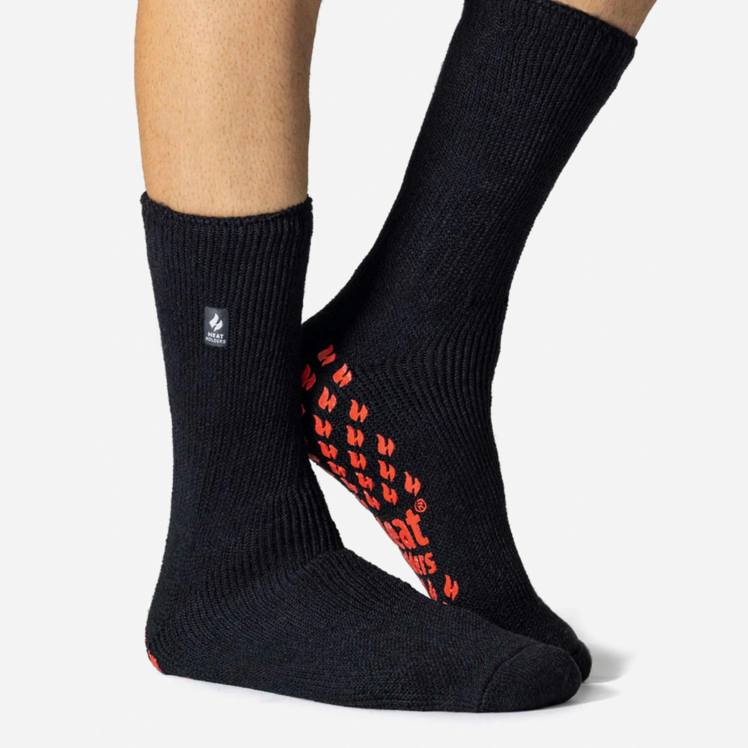 3 Pairs Multipack Mens Slipper Socks with Grips | Non-Slip Thermal Socks , view 3 of 5