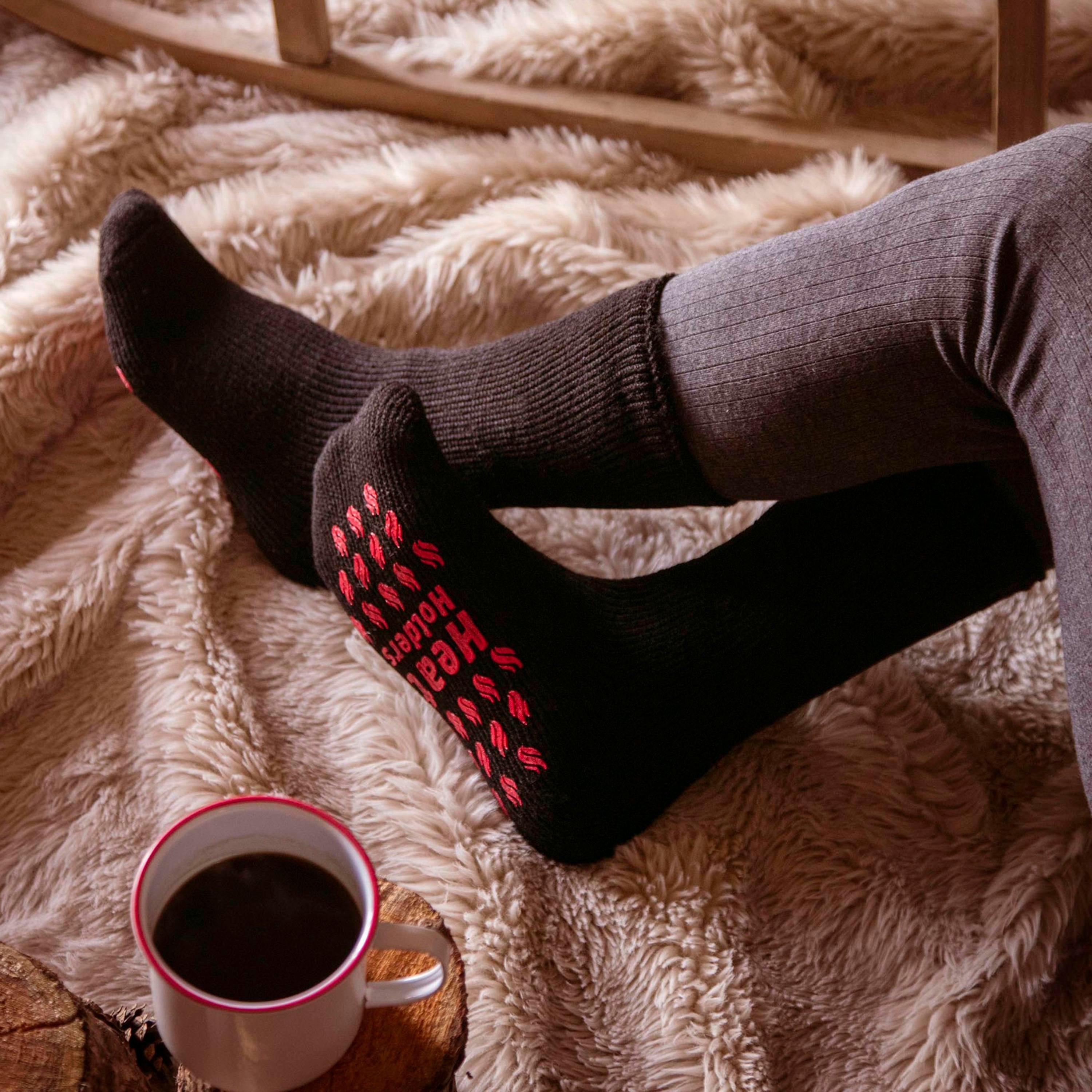 3 Pairs Multipack Mens Slipper Socks with Grips | Non-Slip Thermal Socks , view 5 of 5