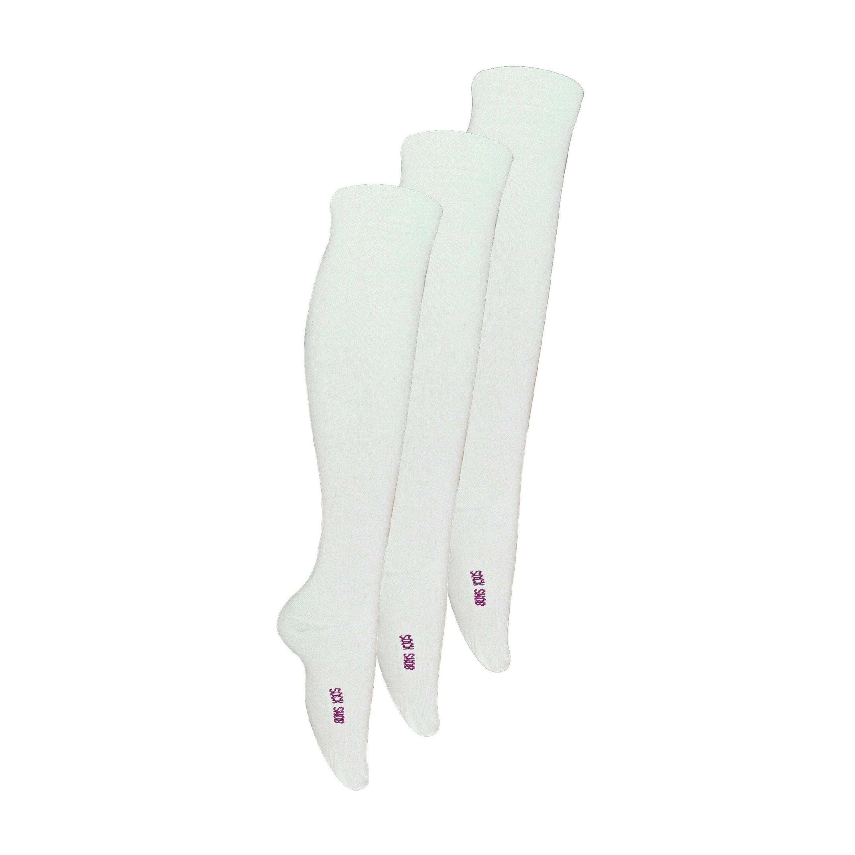 3 Pack Girls Knee High Long Plain Soft Breathable Bamboo Socks , view 1 of 5