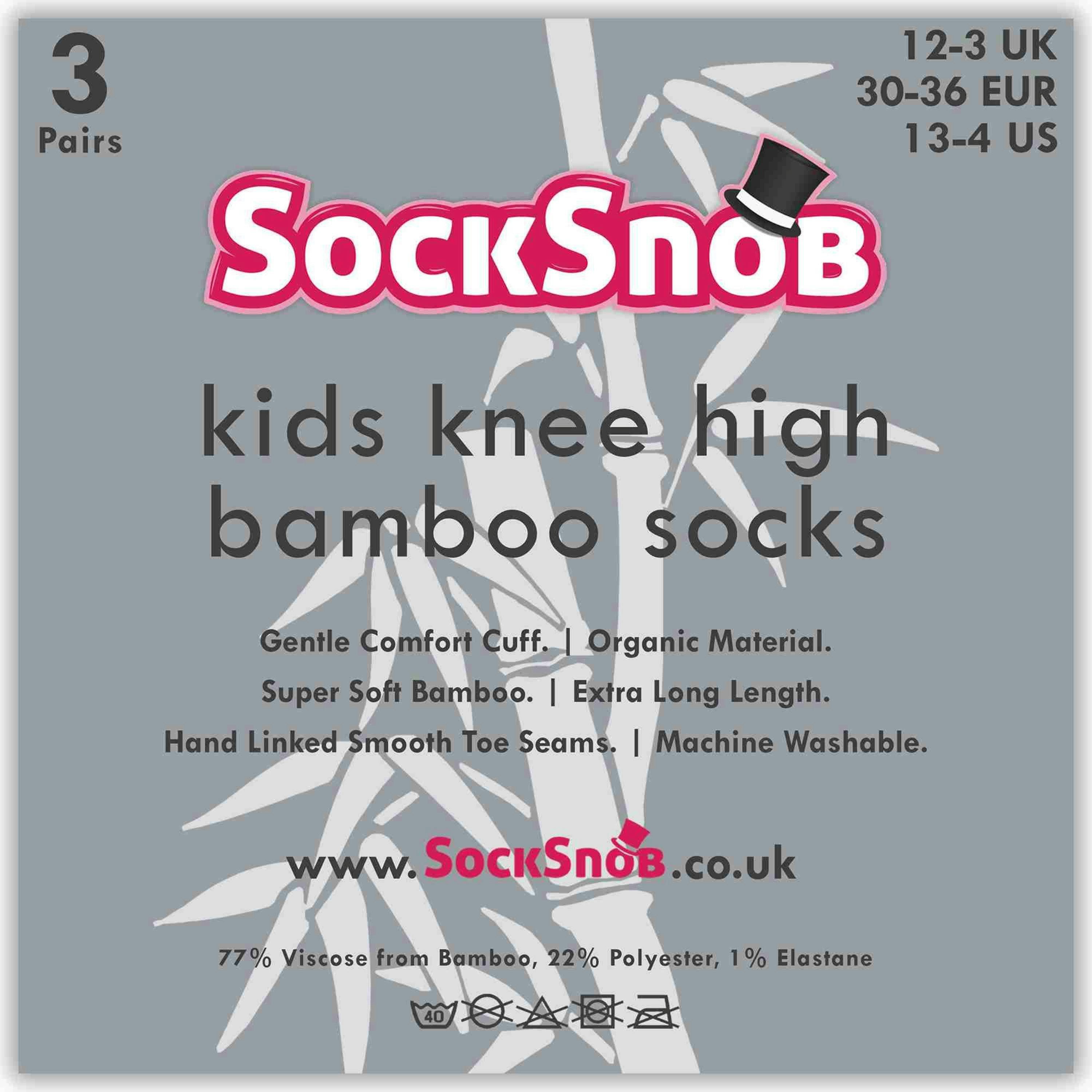 12 Pair Kids Knee High Soft Bamboo Multicoloured School Socks , view 2 of 5