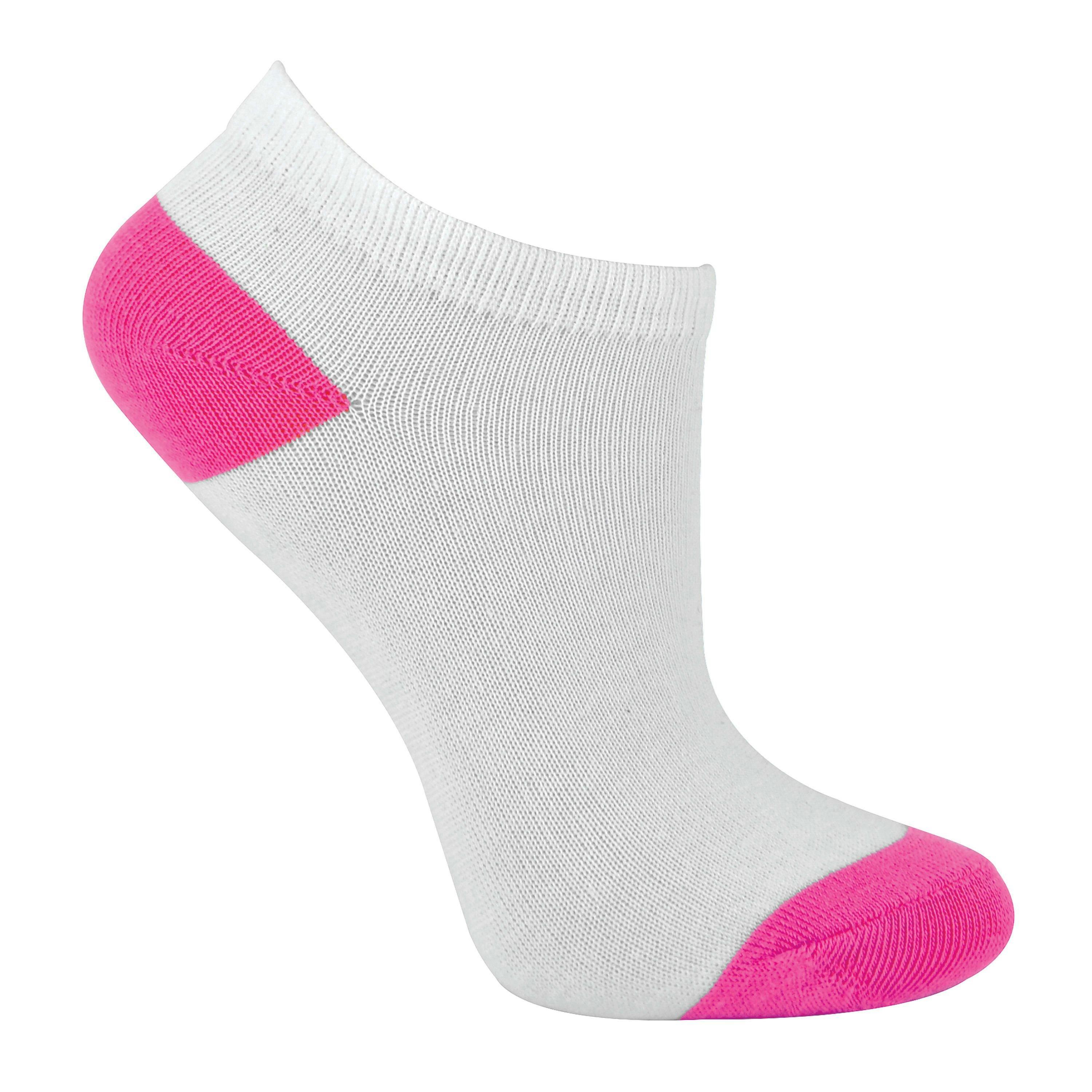 12 Pack Girls Low Cut White Trainer Socks with Contrast Heel & Toe , view 3 of 5
