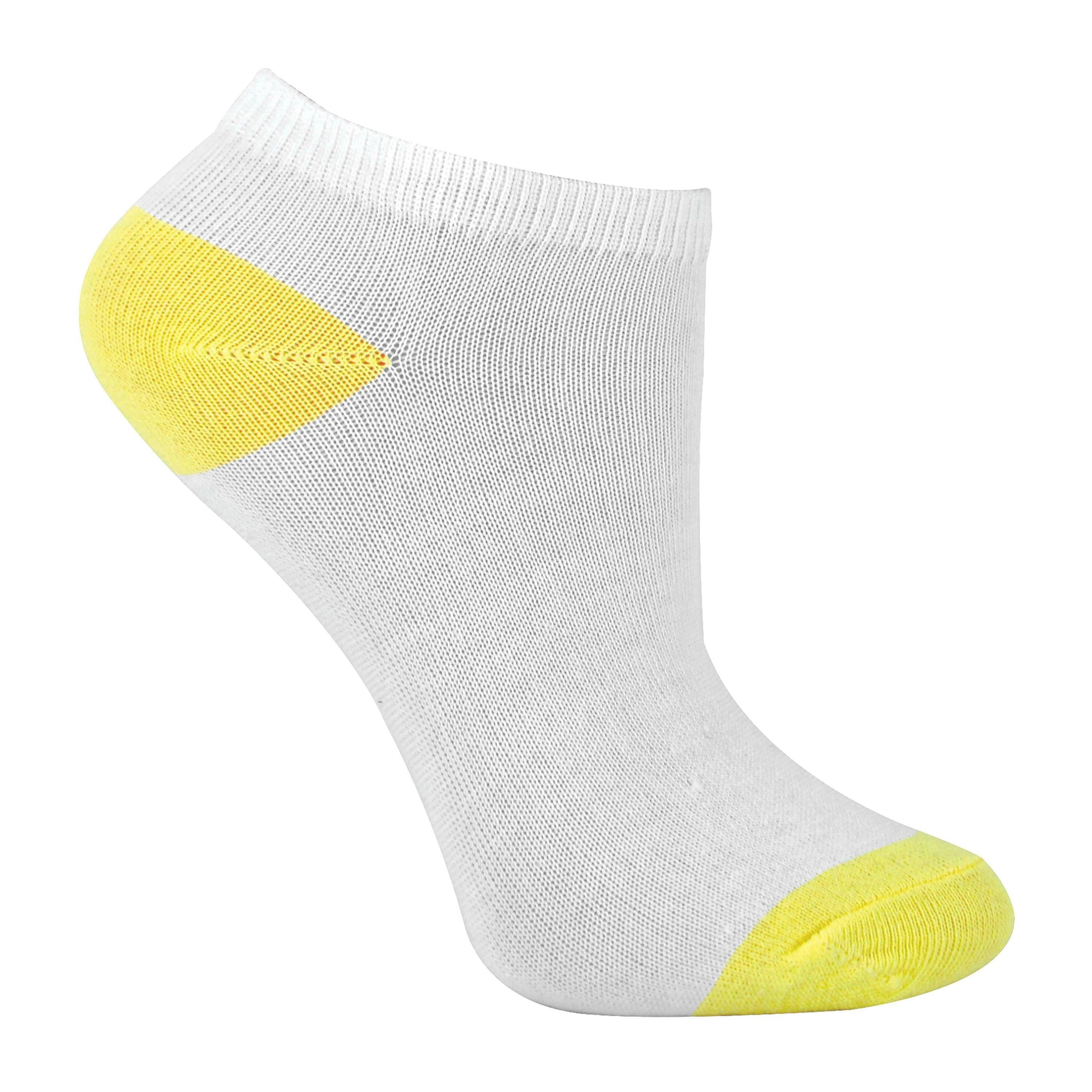 12 Pack Girls Low Cut White Trainer Socks with Contrast Heel & Toe , view 4 of 5