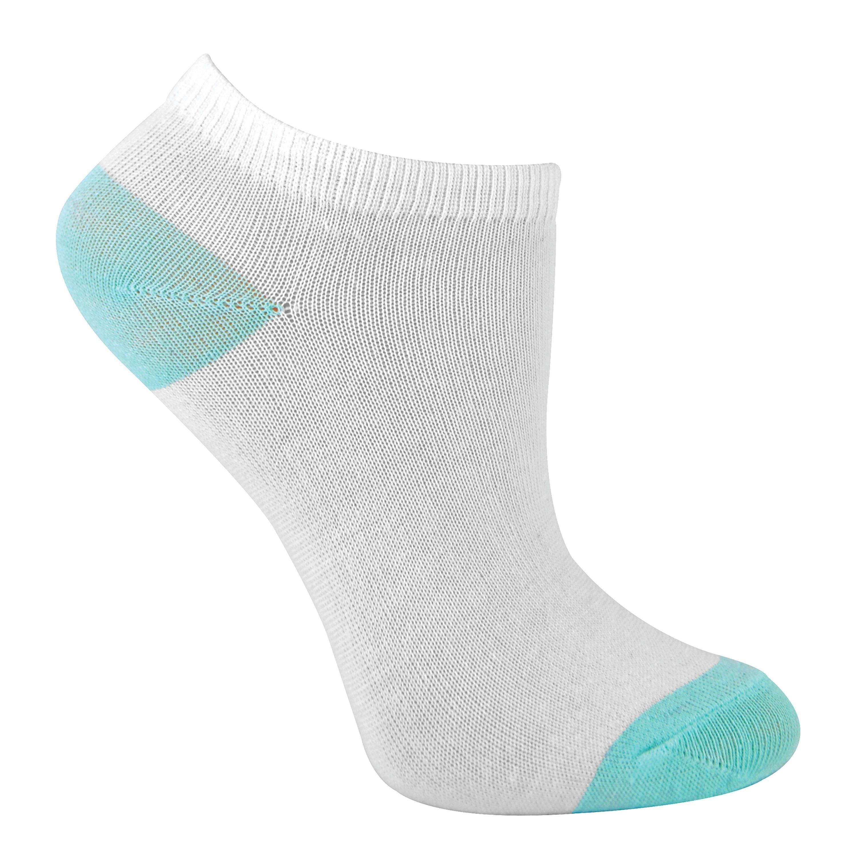 12 Pack Girls Low Cut White Trainer Socks with Contrast Heel & Toe , view 5 of 5