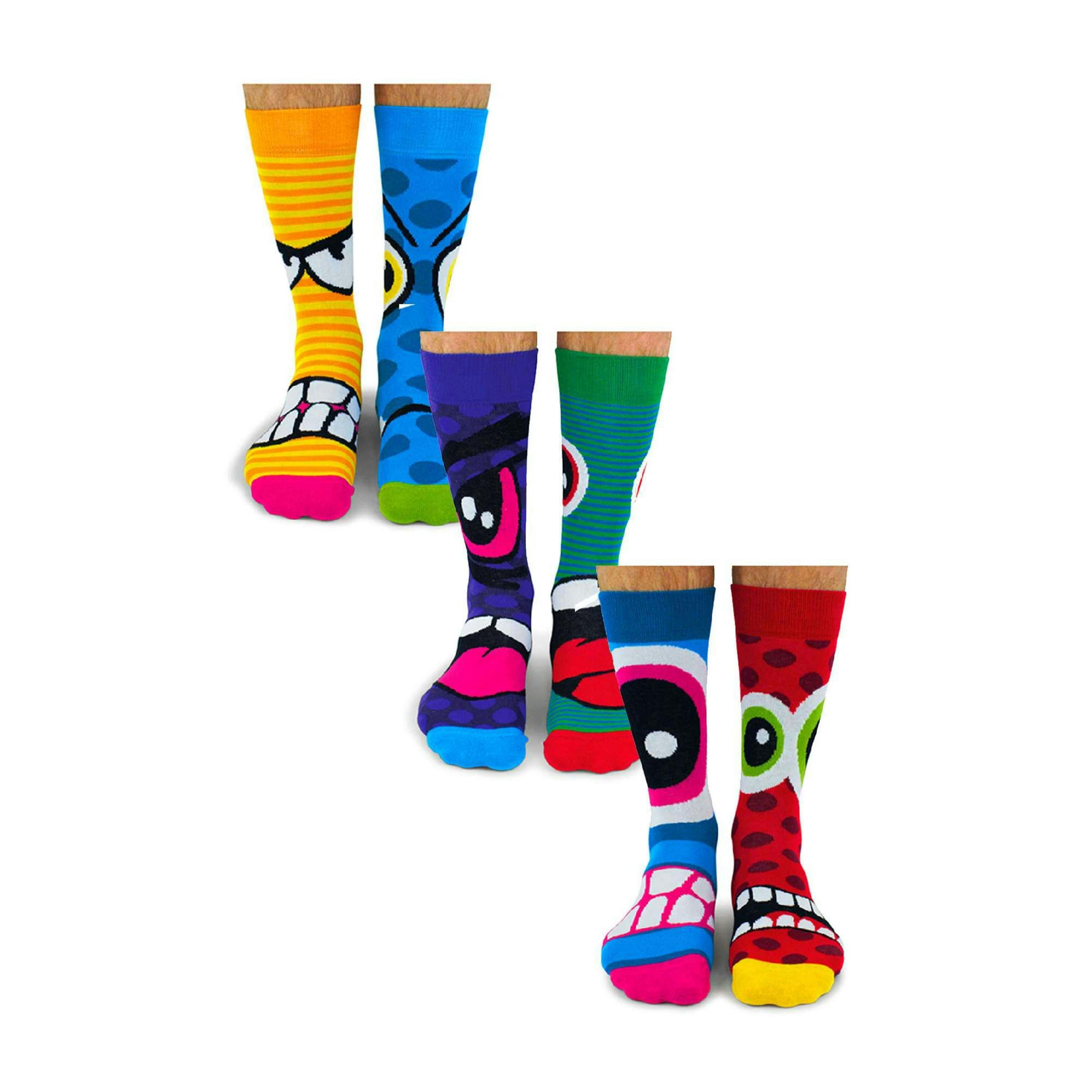 6 Pack Mens Stress Heads Novelty Odd Socks in Gift Box , view 1 of 5