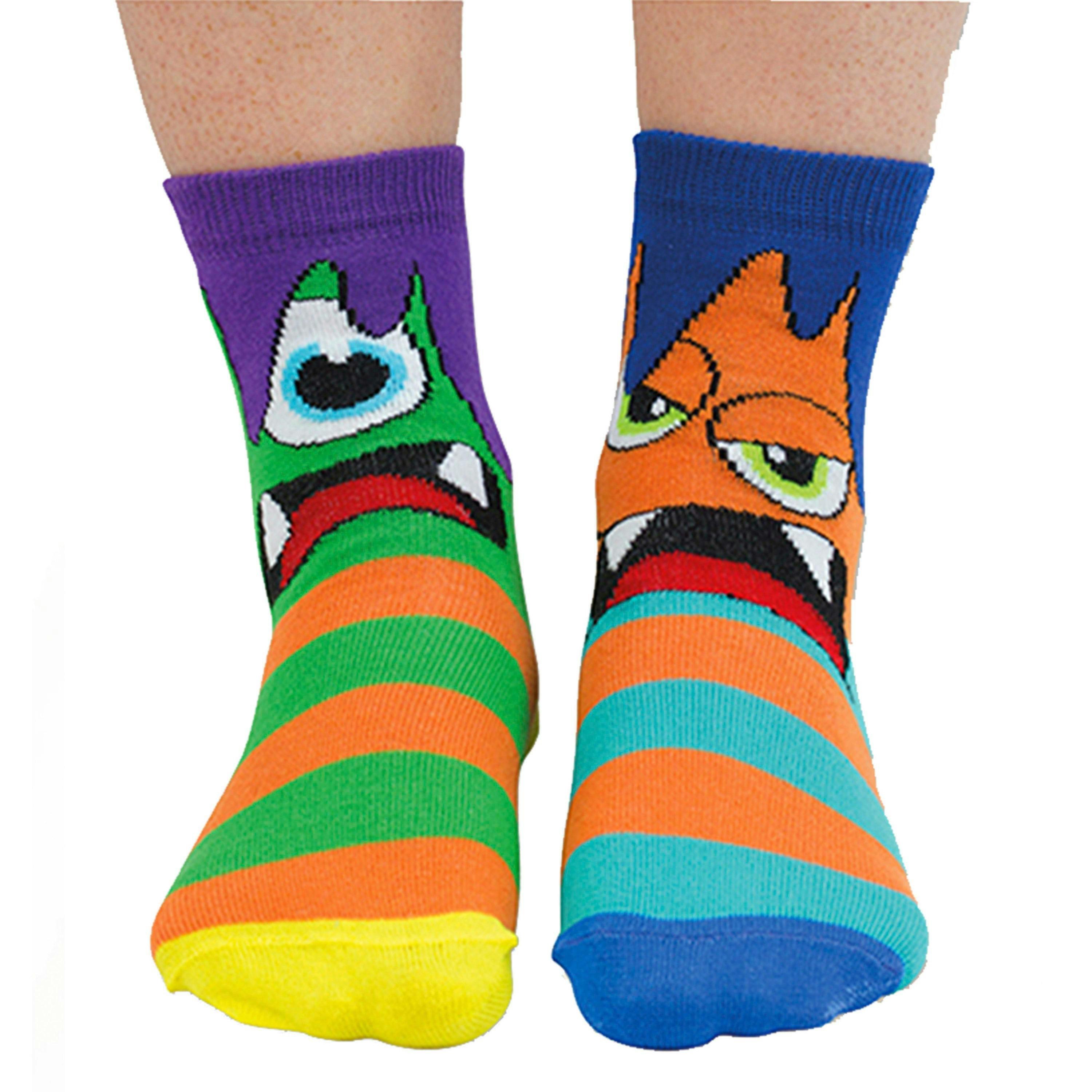 6 Pack Boys Mini Monster Novelty Odd Socks in Gift Box , view 4 of 5