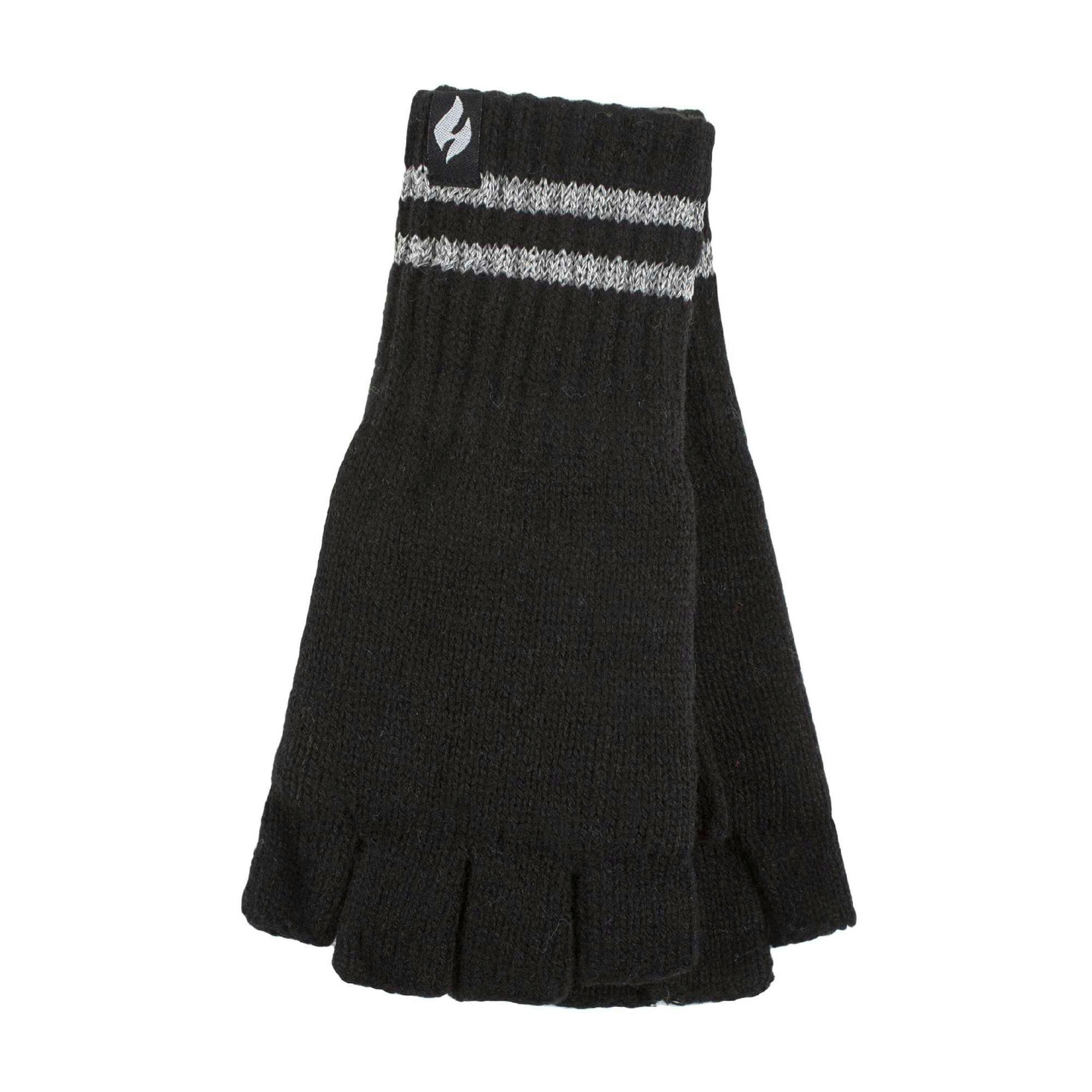 Mens Hi Vis Reflective Fleece Lined Thermal Winter Fingerless Gloves , view 1 of 5
