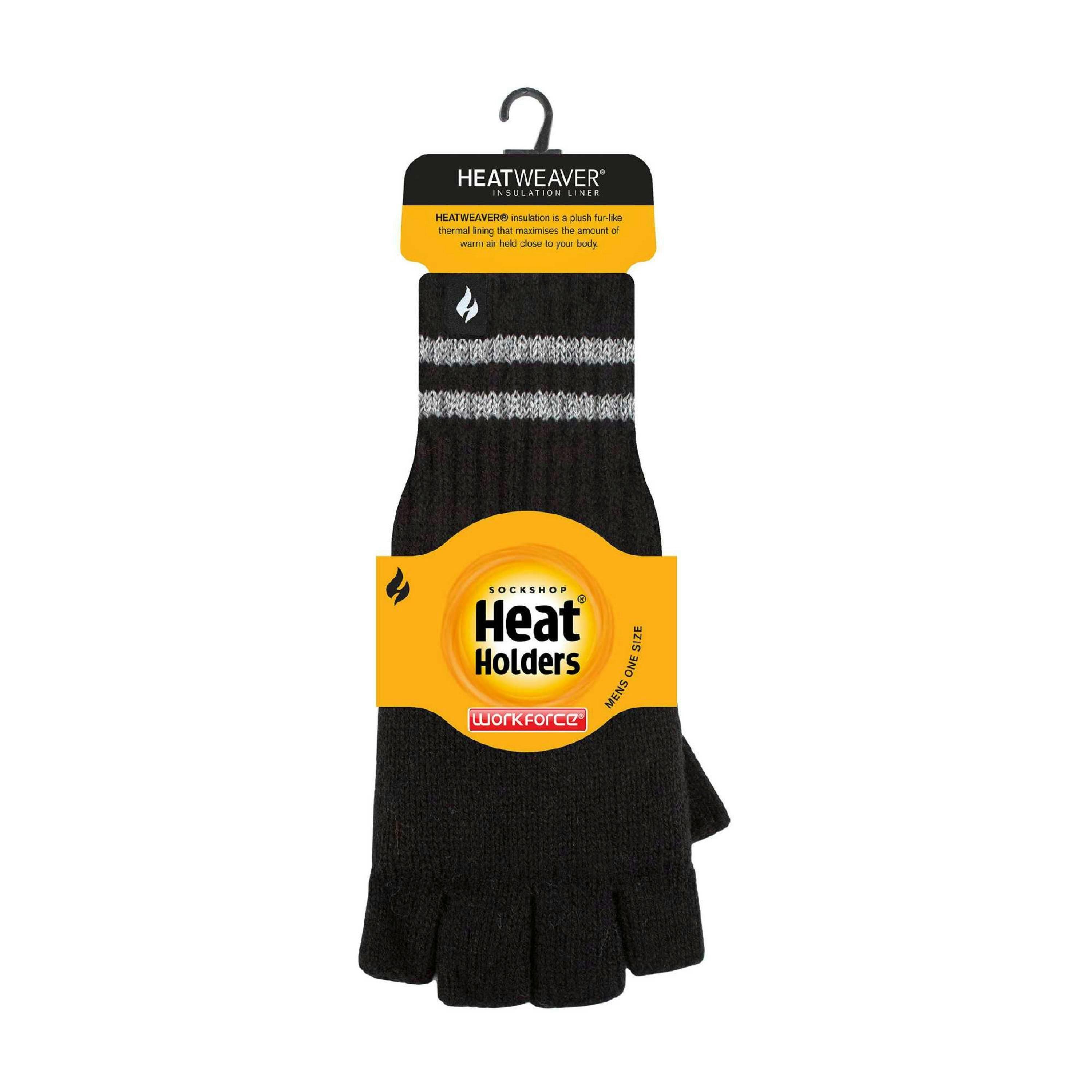 Mens Hi Vis Reflective Fleece Lined Thermal Winter Fingerless Gloves , view 2 of 5
