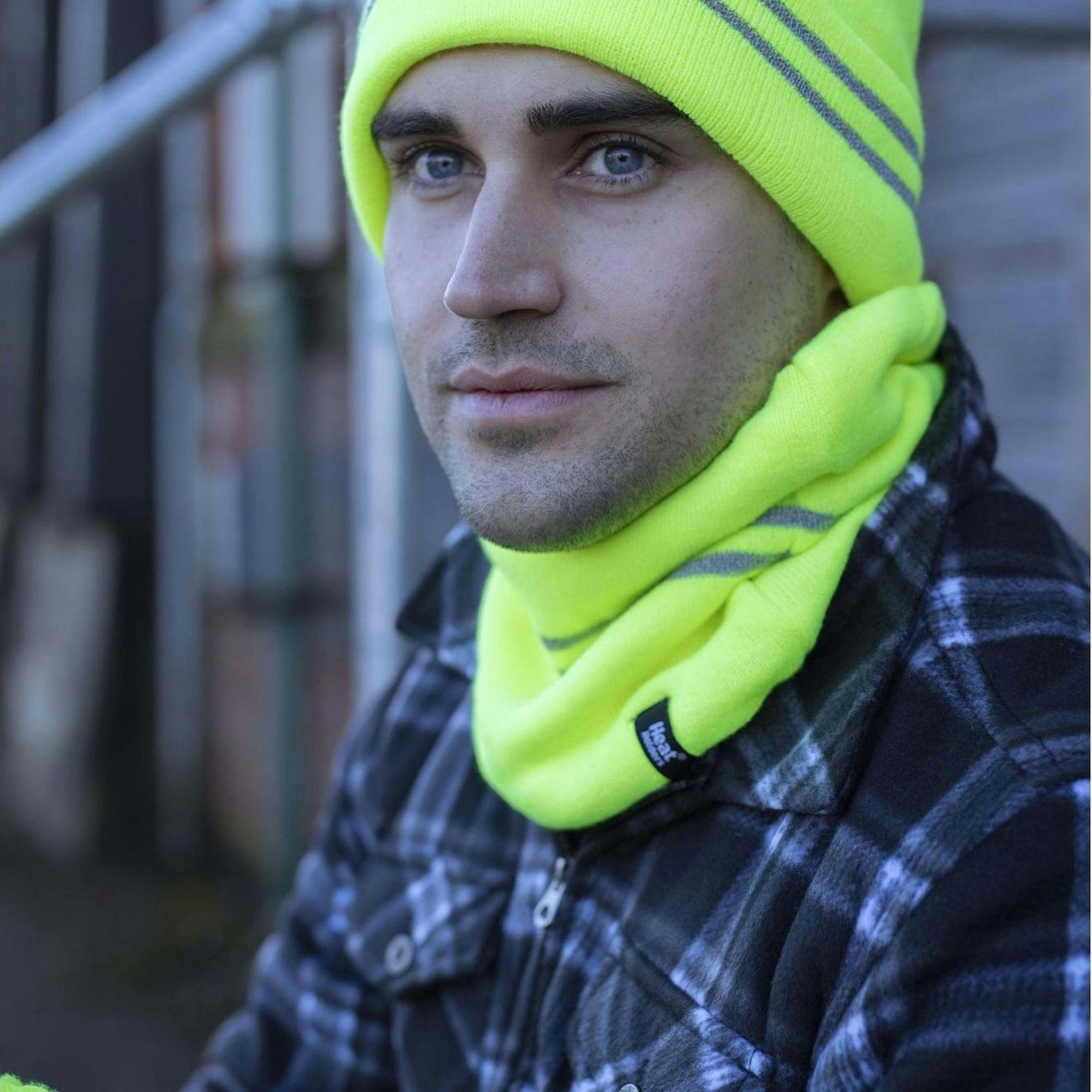 Mens Reflective Cold Weather Workwear Set: Hat, Neck Warmer & Gloves , view 4 of 5