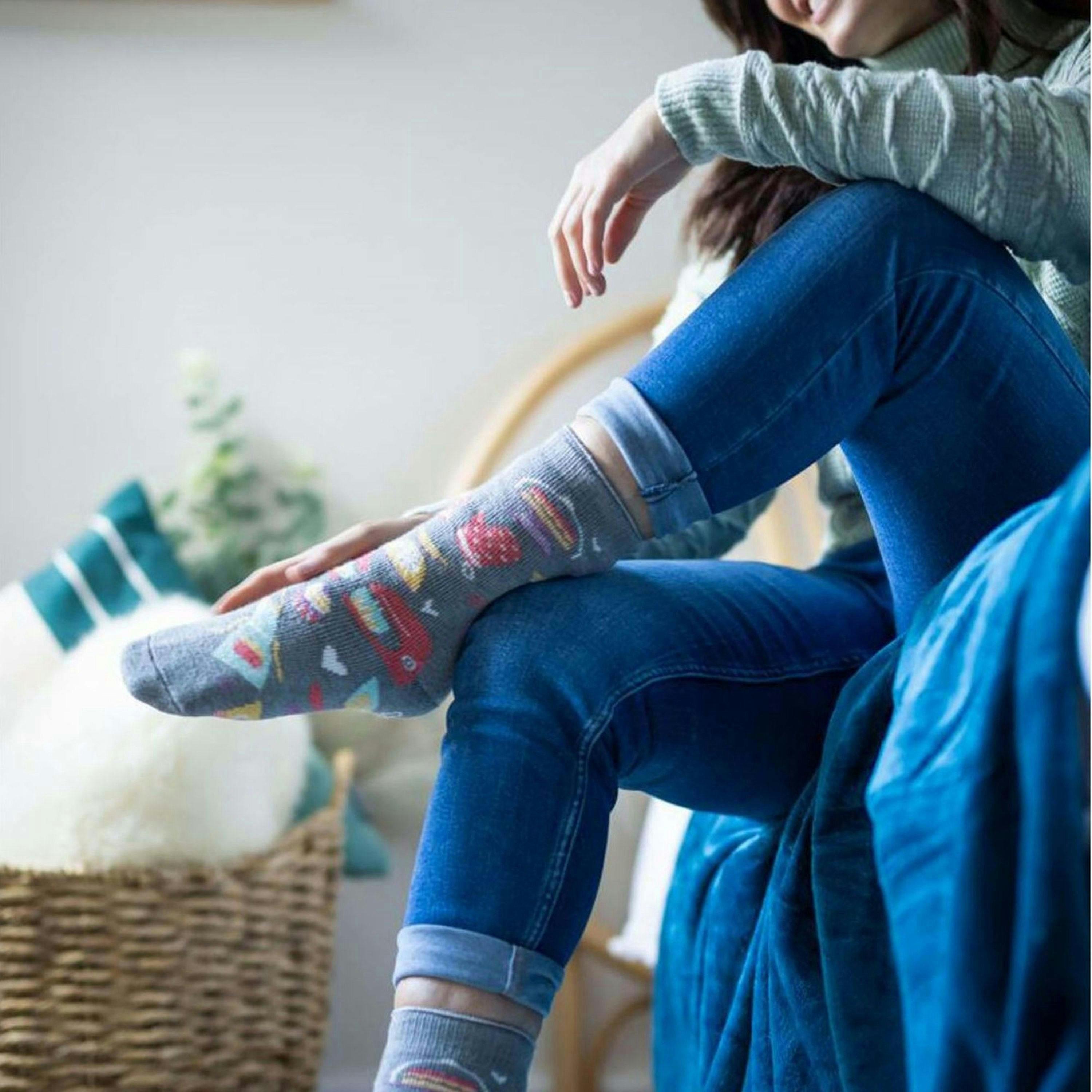 Women's Novelty Fleece-Lined Thermal Hobby Socks for Winter , view 3 of 5