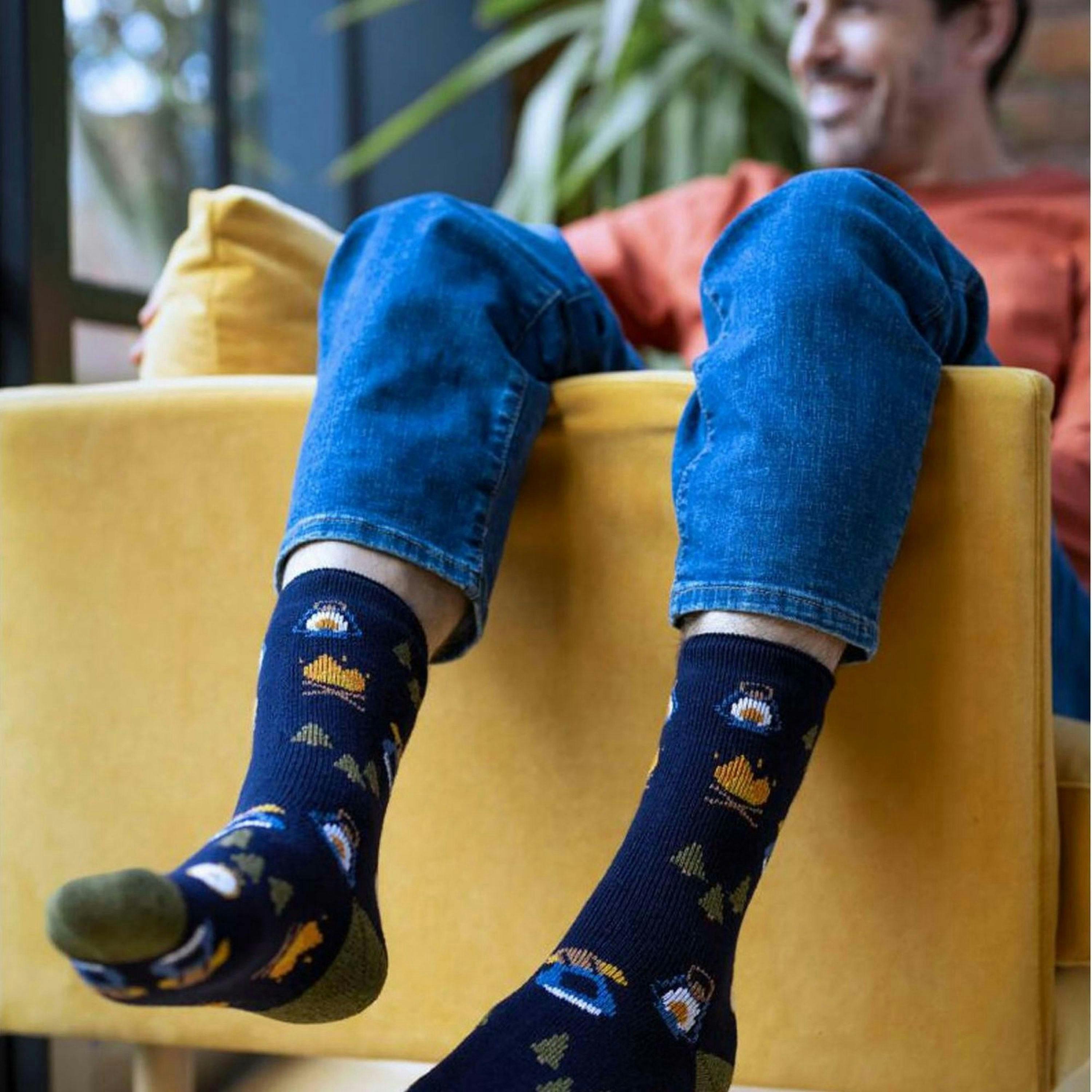 Men's Cosy Fleece-Lined Hobby Socks | Novelty Fluffy Thermal Socks , view 3 of 5