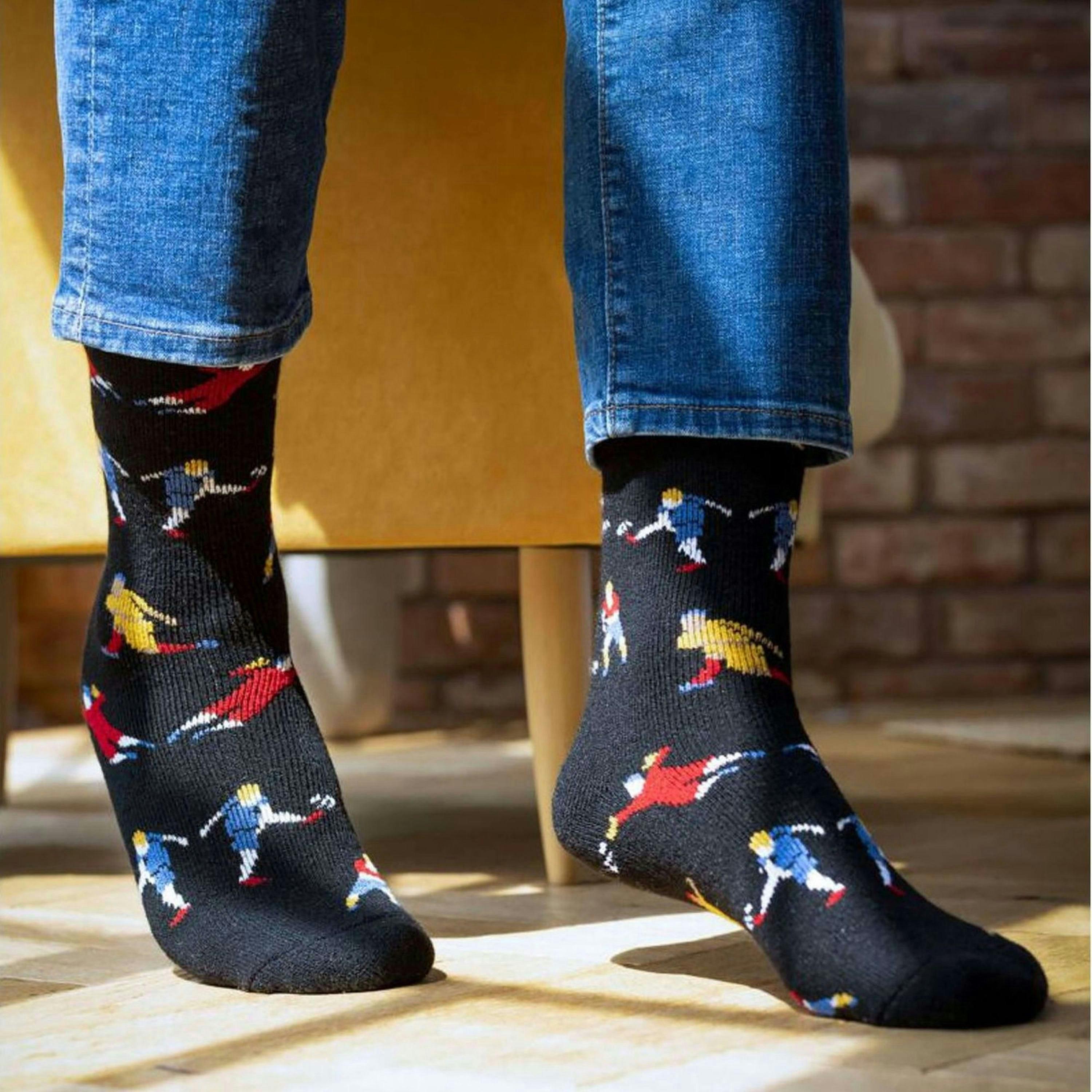 Men's Cosy Fleece-Lined Hobby Socks | Novelty Fluffy Thermal Socks , view 4 of 5