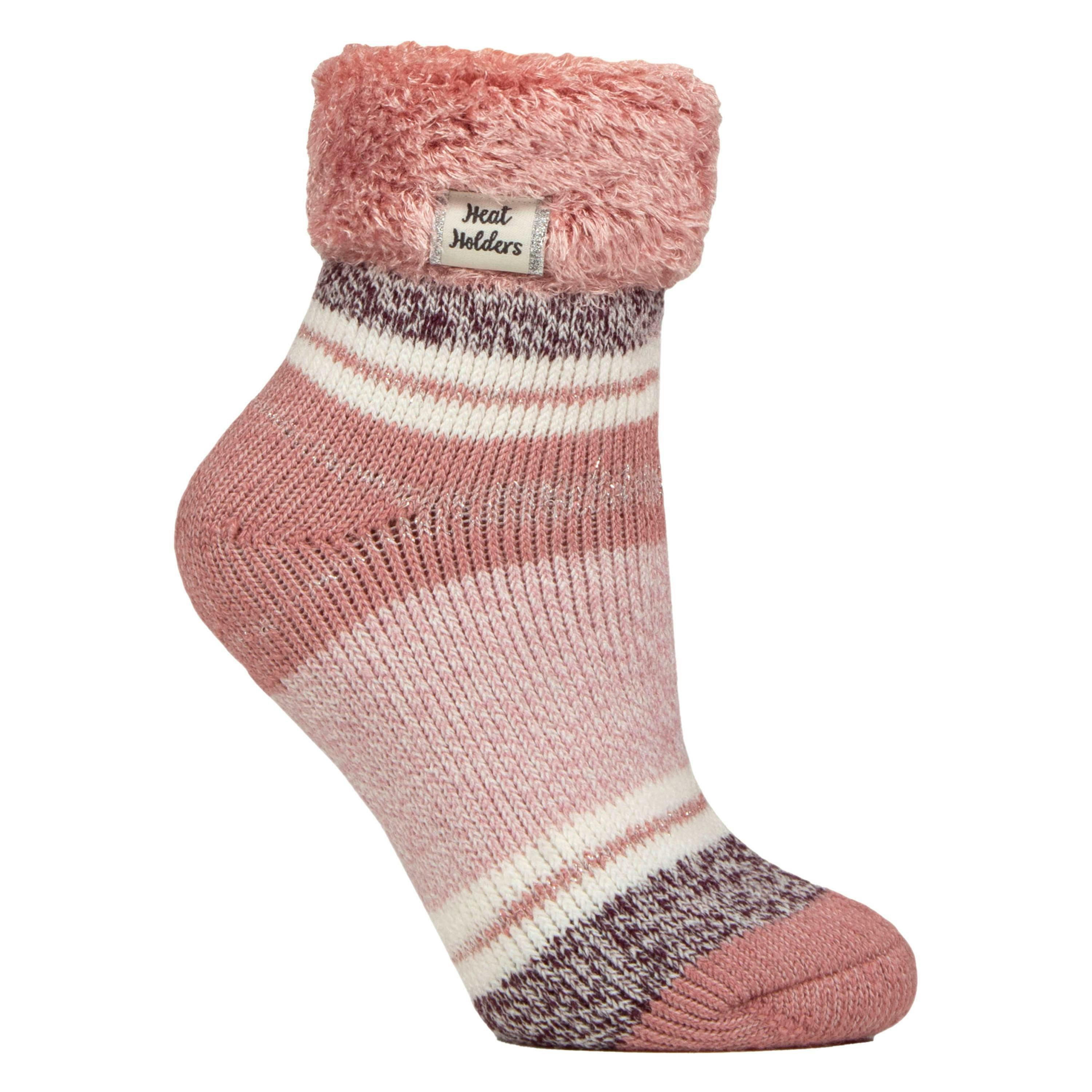 Ladies Stripe Lounge Socks With Lure , view 1 of 5