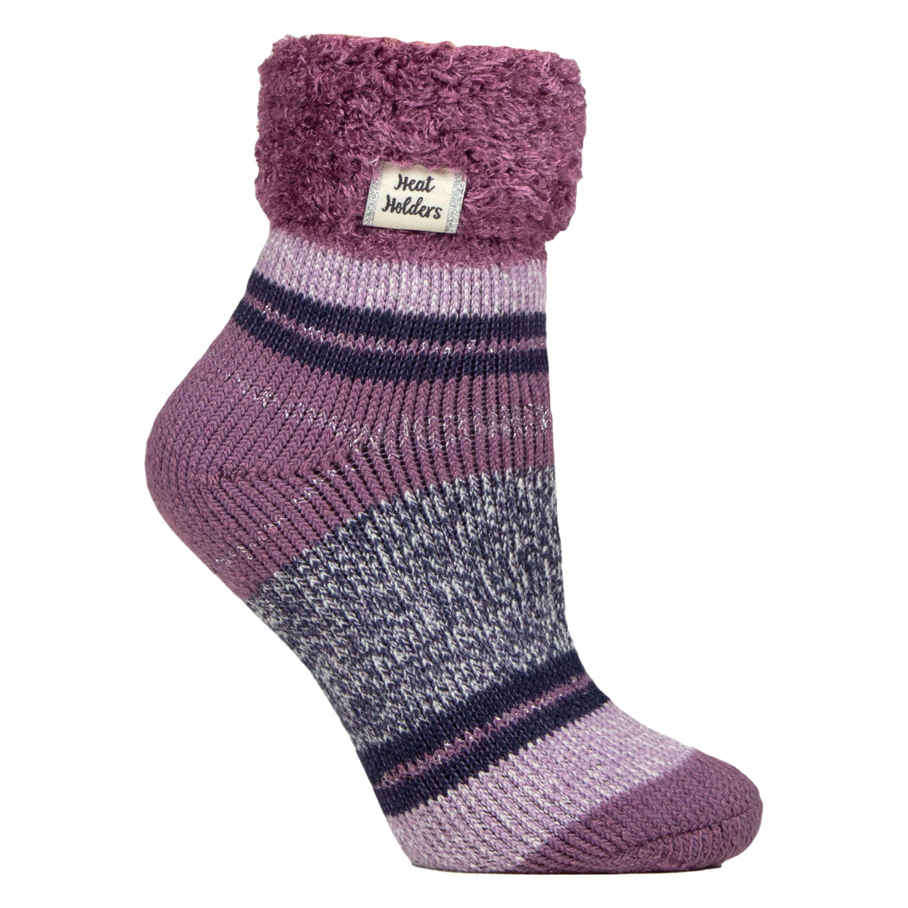 Ladies Stripe Lounge Socks With Lure , view 1 of 5