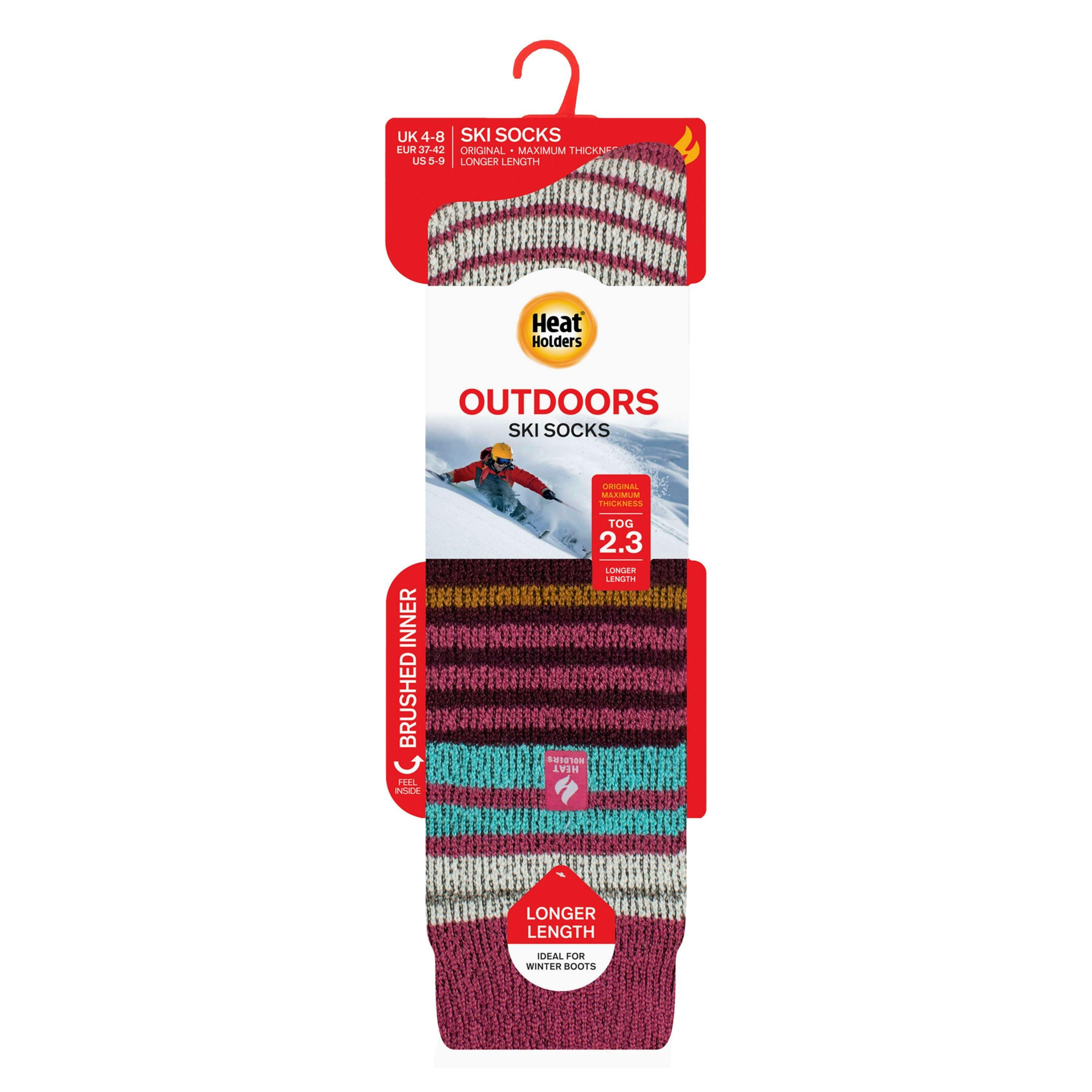 Ladies Thermal Striped Ski Socks , view 2 of 3