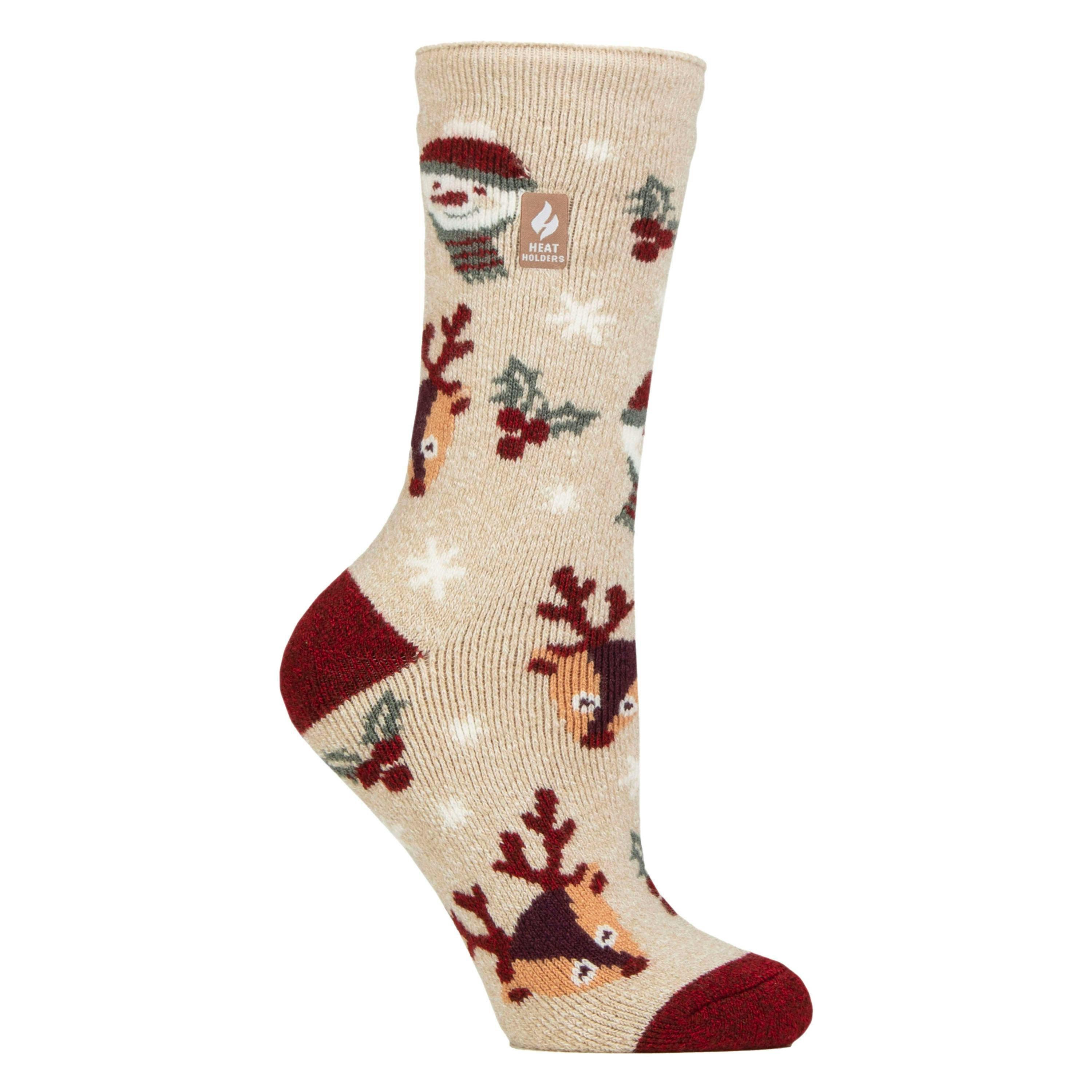 Ladies Lite Thermal Christmas Novelty Patterned Socks , view 1 of 5