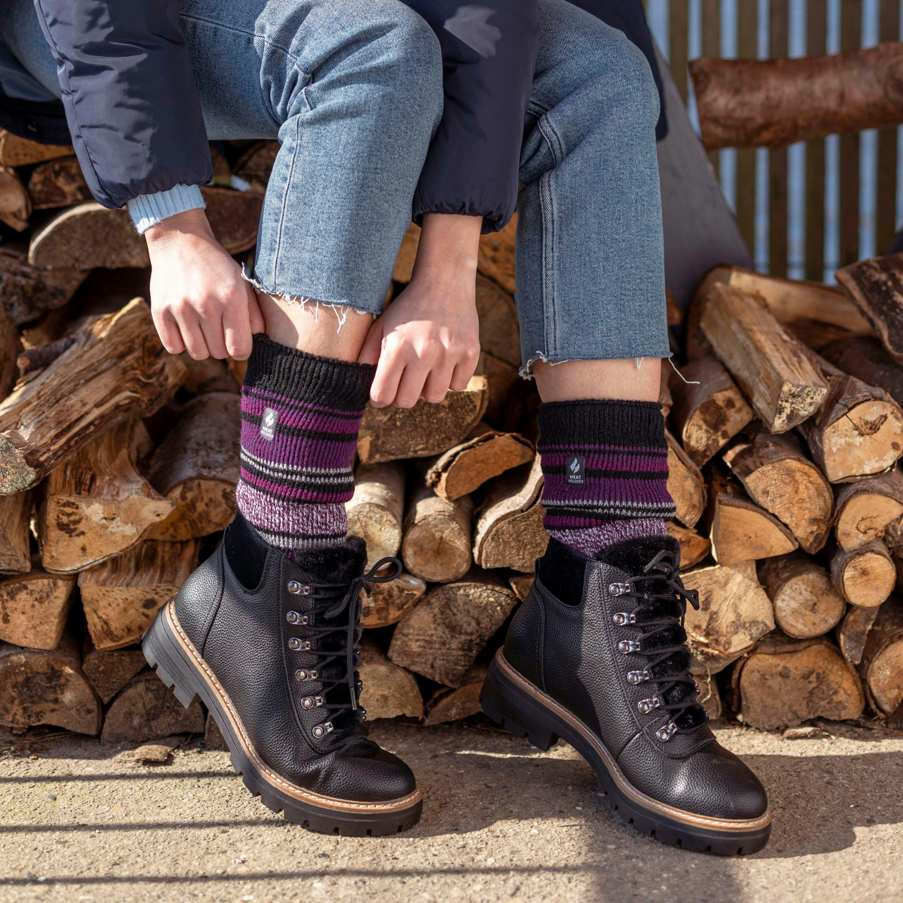 Ladies Thermal Lite Patterned Socks for Winter , view 4 of 5