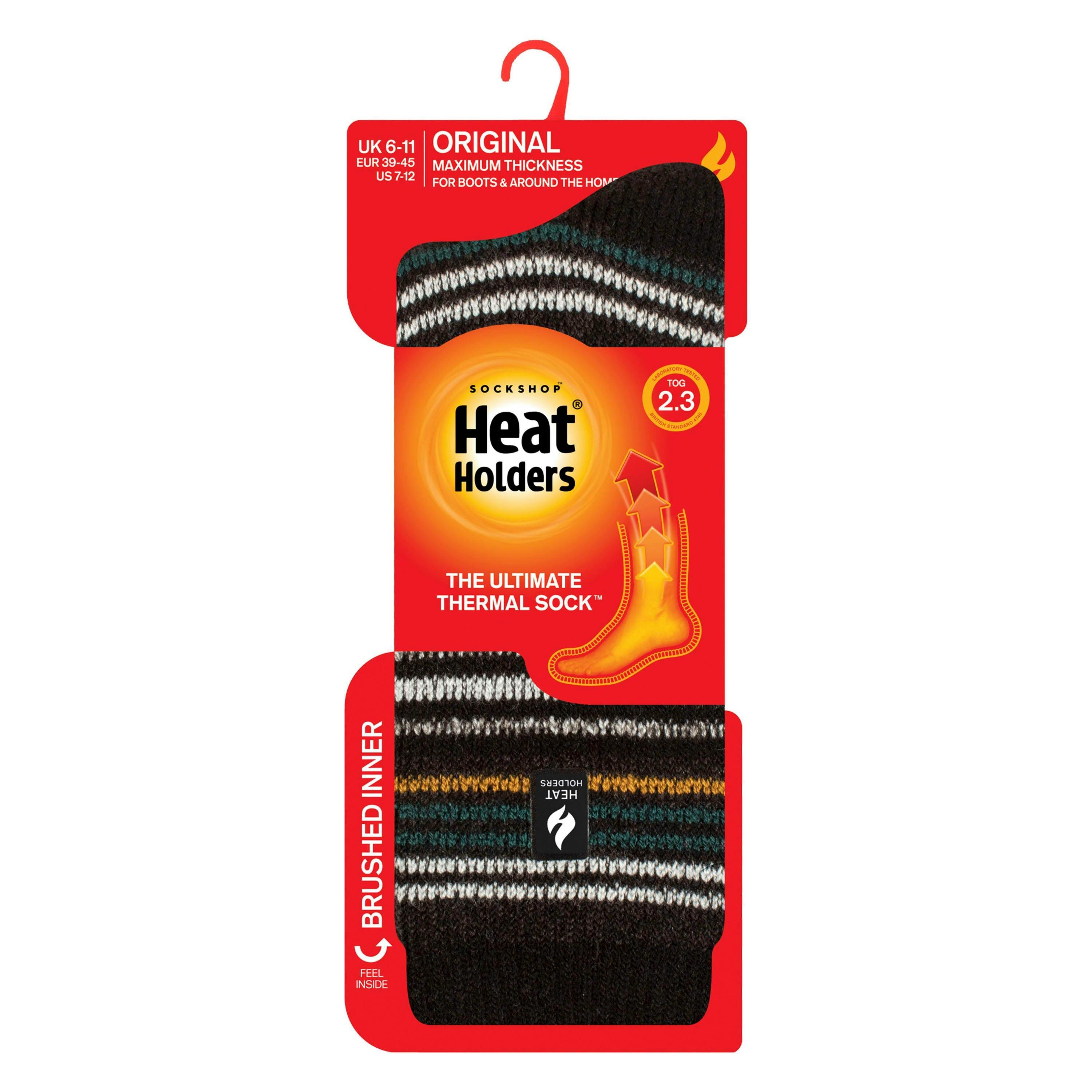 Mens Thermal Stripe Pattern Socks for Winter , view 2 of 5