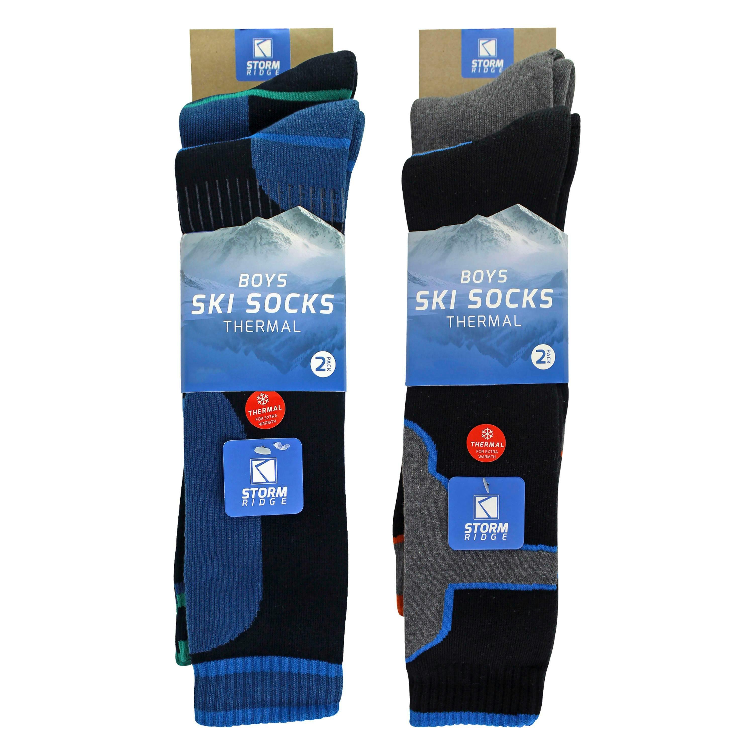 4 Pack Boys Thermal Ski Socks | Knee High Socks for Snow Boots , view 2 of 5