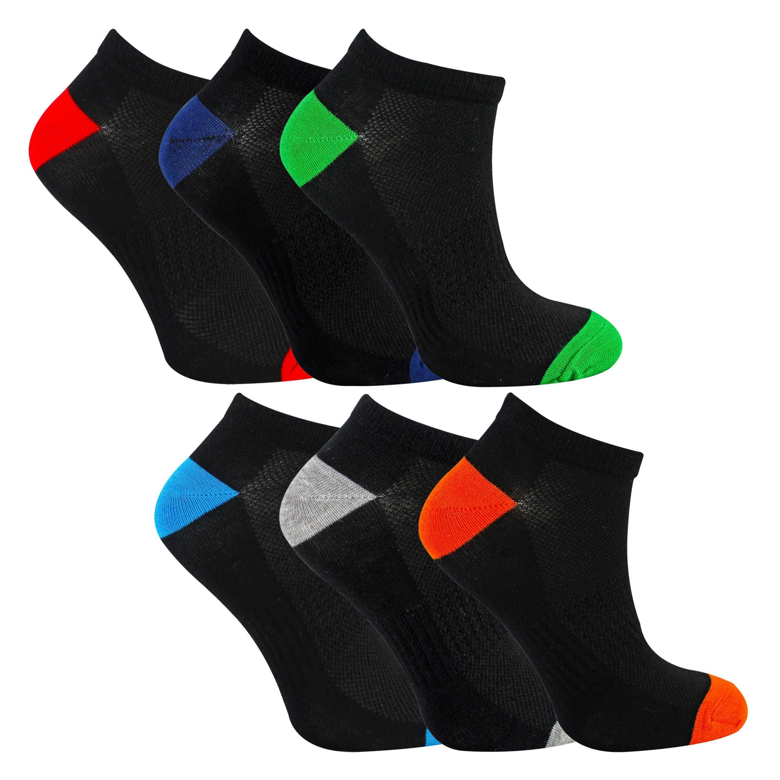 6 Pack Boys Bamboo Trainer Socks | Kids Black Low Cut Heel & Toe Socks , view 3 of 5