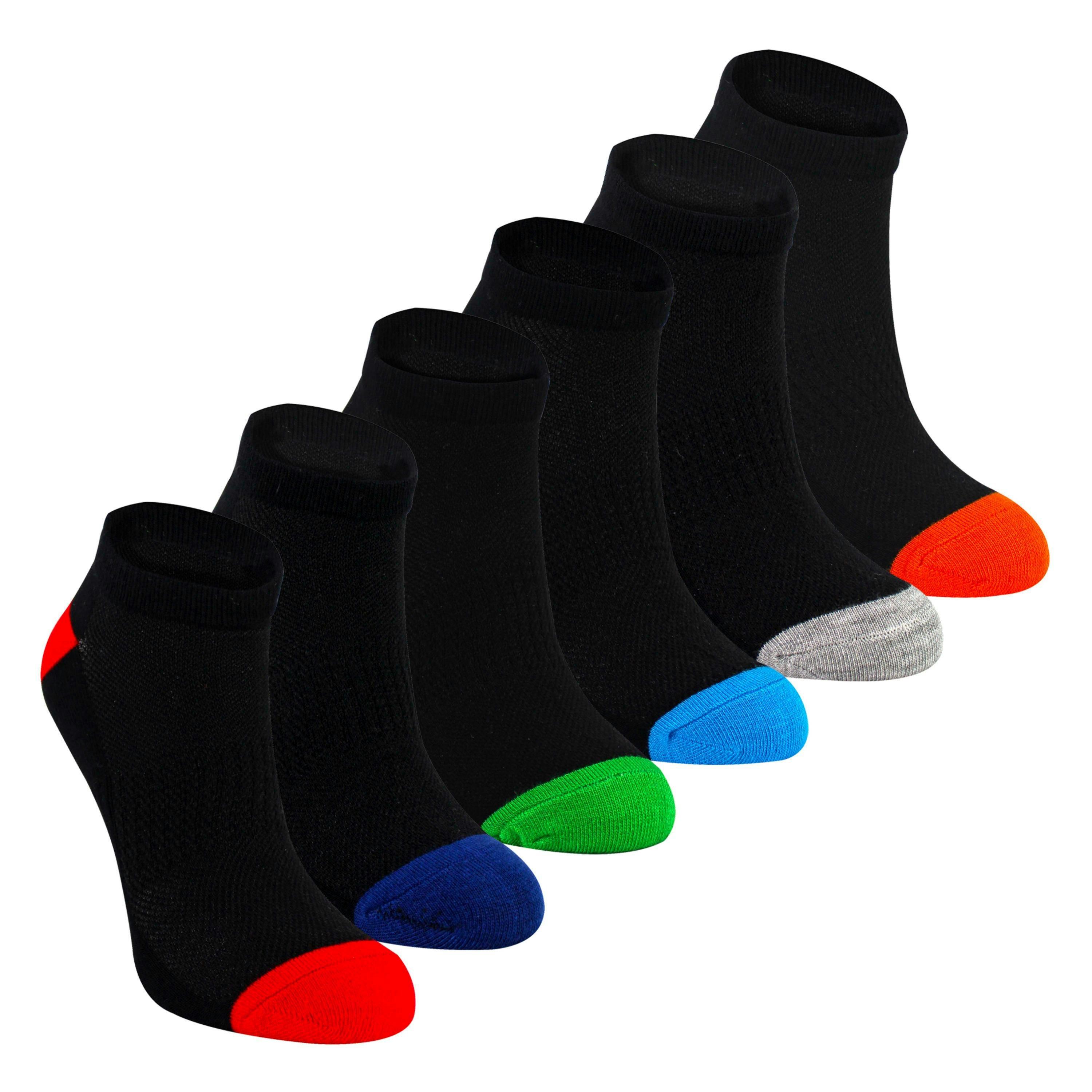 6 Pack Boys Bamboo Trainer Socks | Kids Black Low Cut Heel & Toe Socks , view 1 of 5