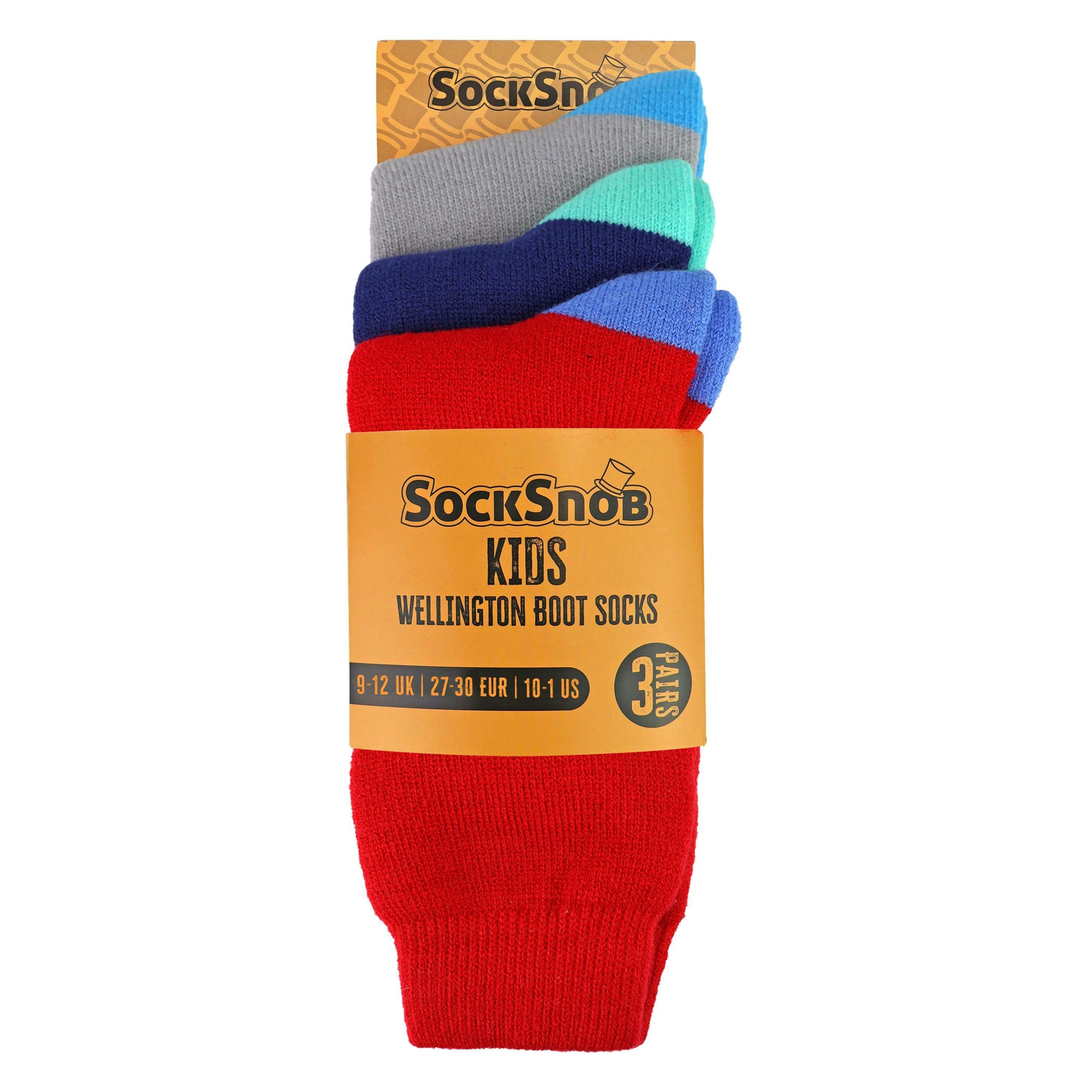 3 Pack Kids Wellington Boot Socks | Boys Welly Socks for Outdoor Walking , view 2 of 5