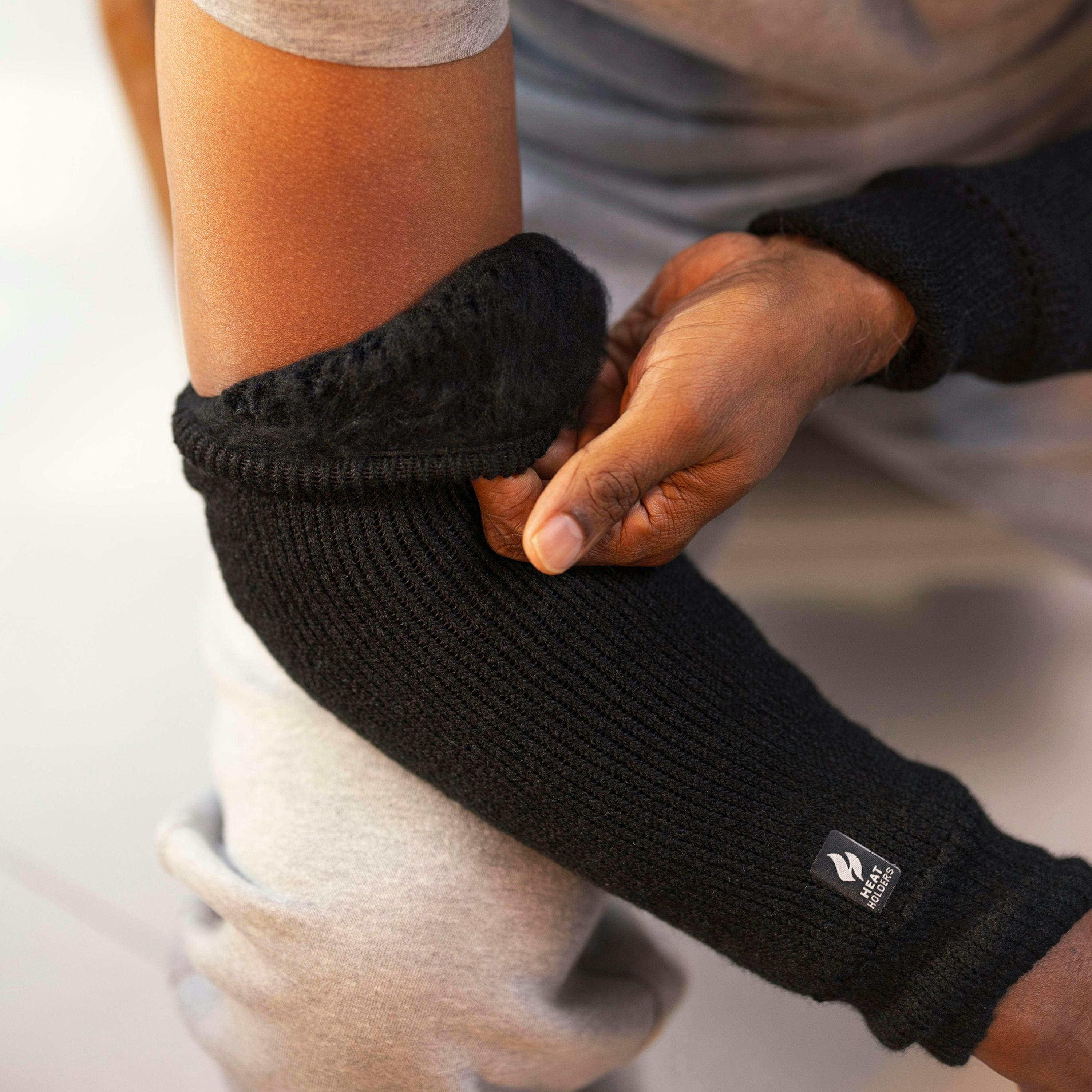 Unisex Thermal Insulated Joint Warmers in Black , view 4 of 5