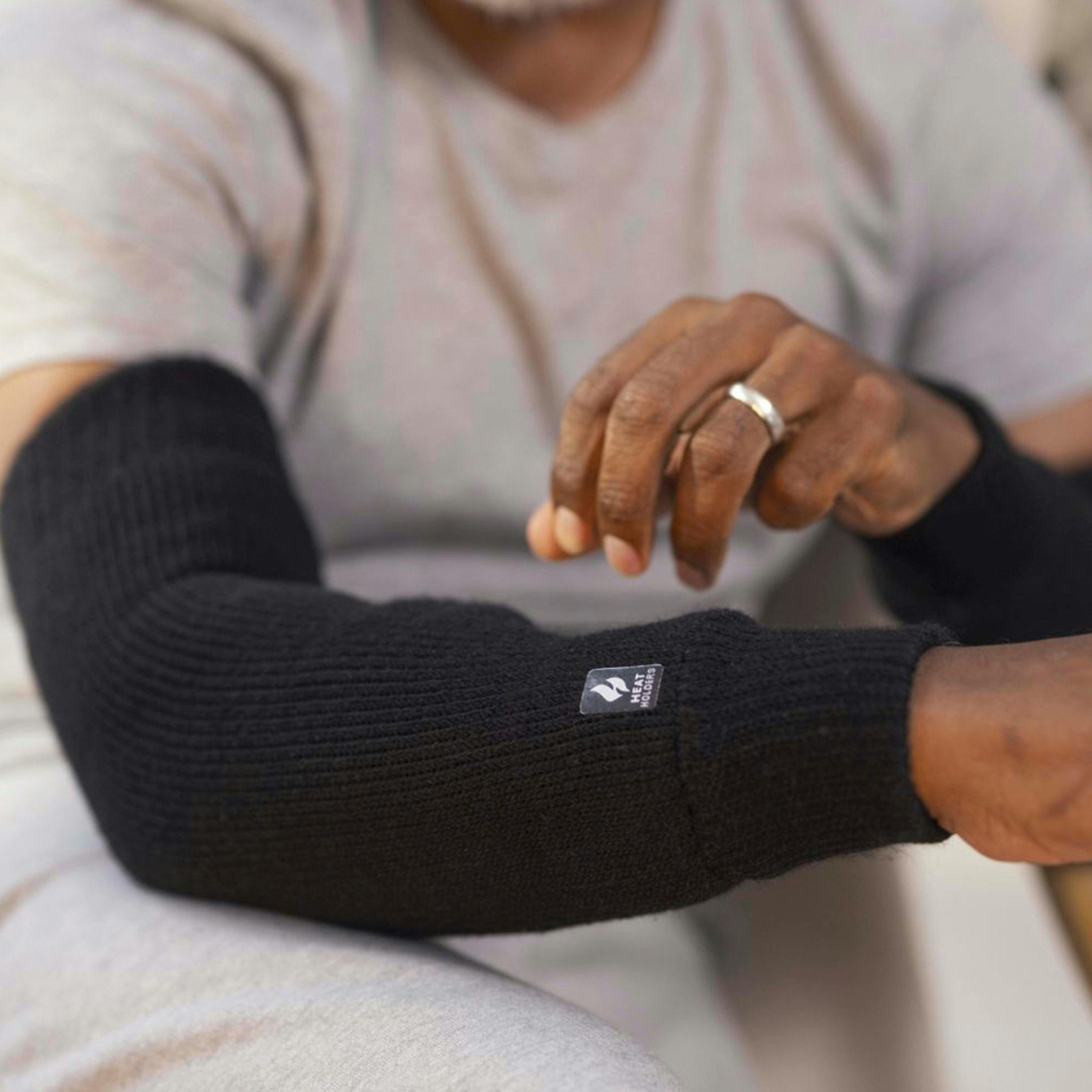 Unisex Thermal Insulated Joint Warmers in Black , view 5 of 5