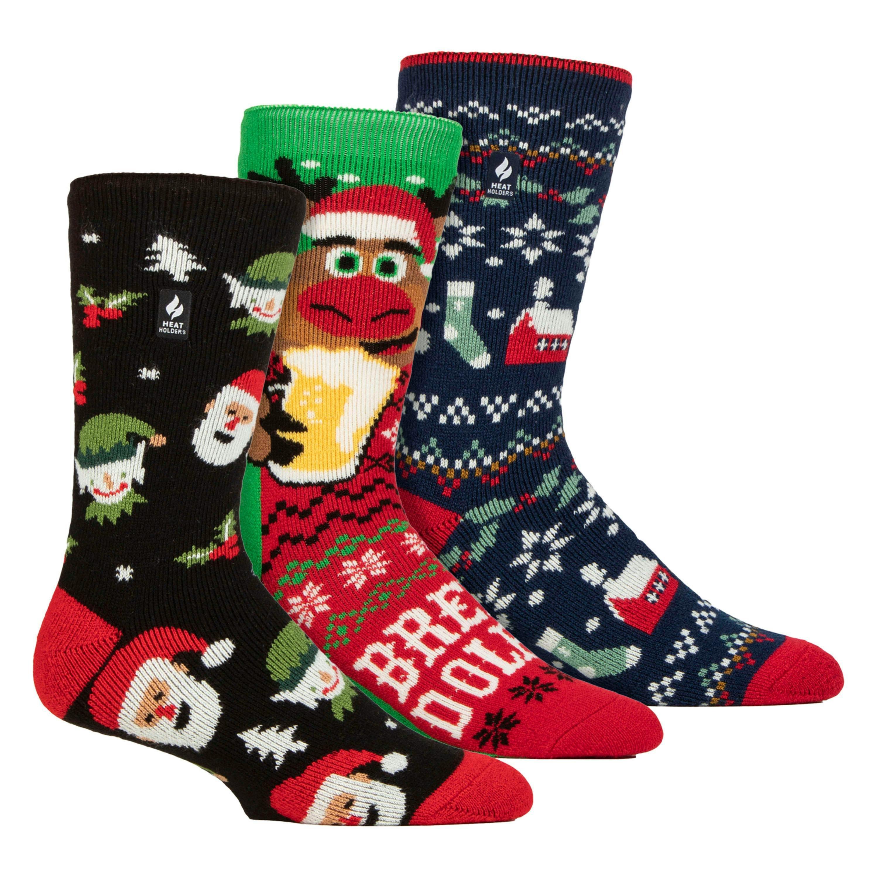 3 Pairs Mens Novelty Christmas Thermal Socks , view 1 of 5