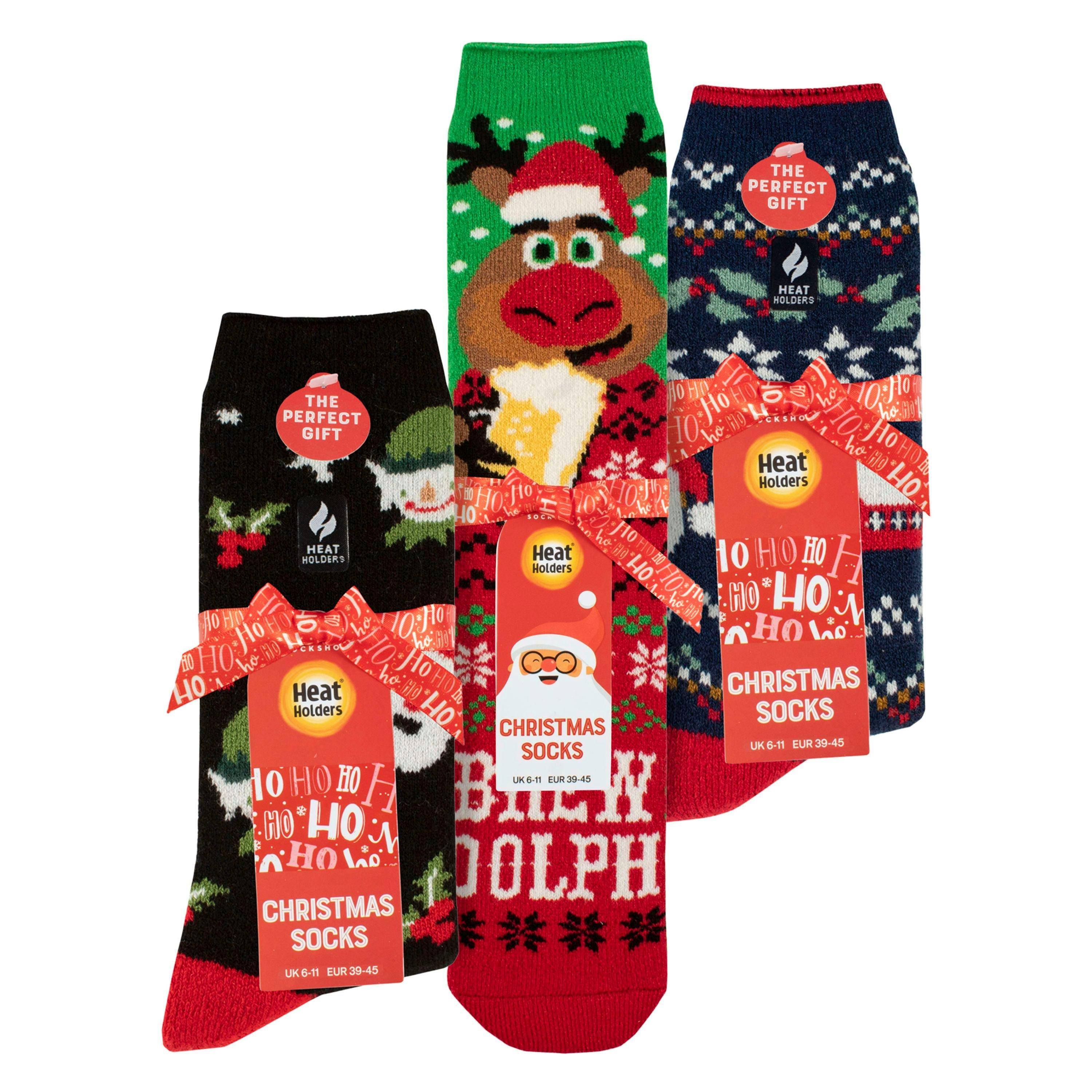 3 Pairs Mens Novelty Christmas Thermal Socks , view 2 of 5