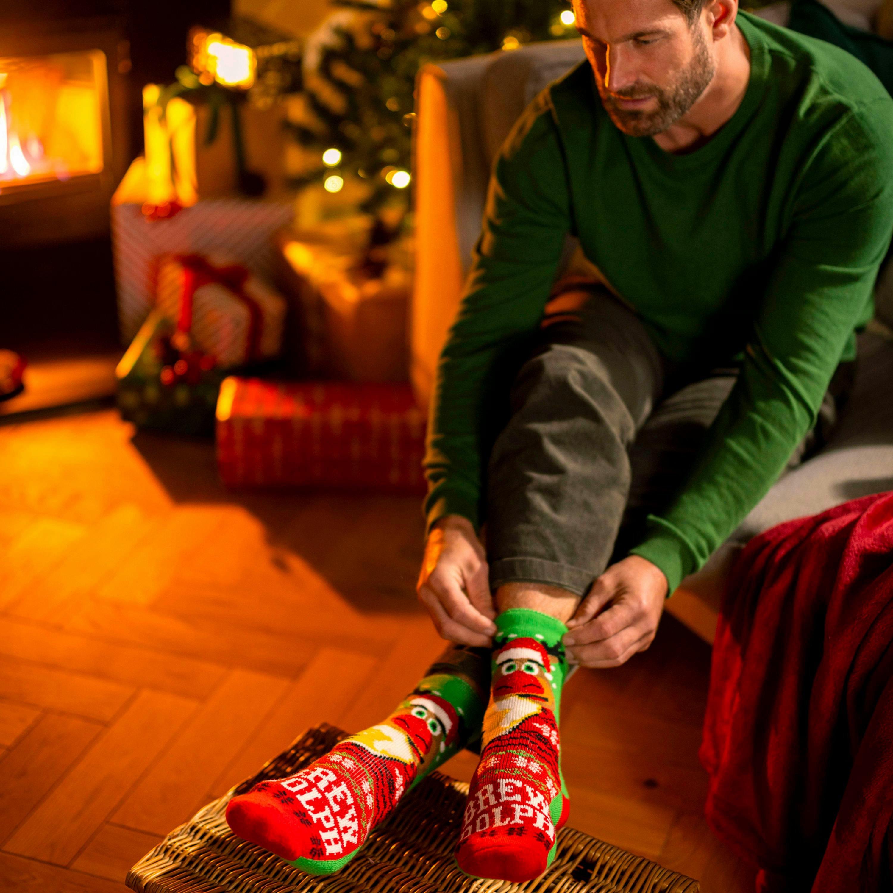 3 Pairs Mens Novelty Christmas Thermal Socks , view 3 of 5