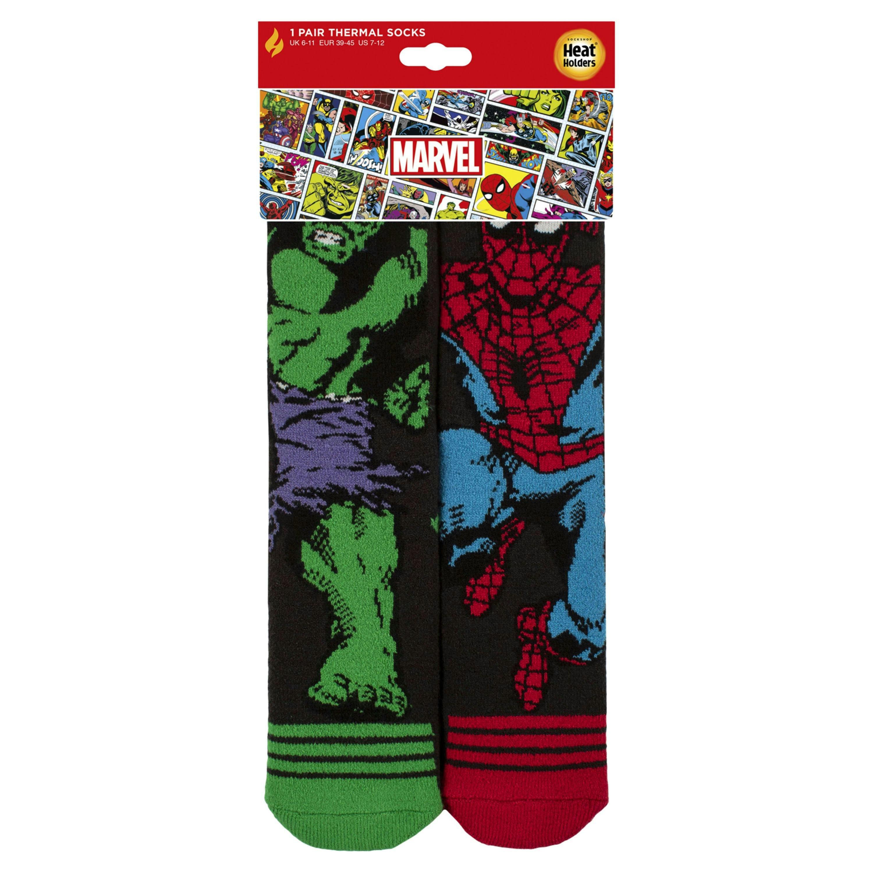 Mens Thermal Hulk Spiderman Marvel Patterned Socks , view 2 of 3