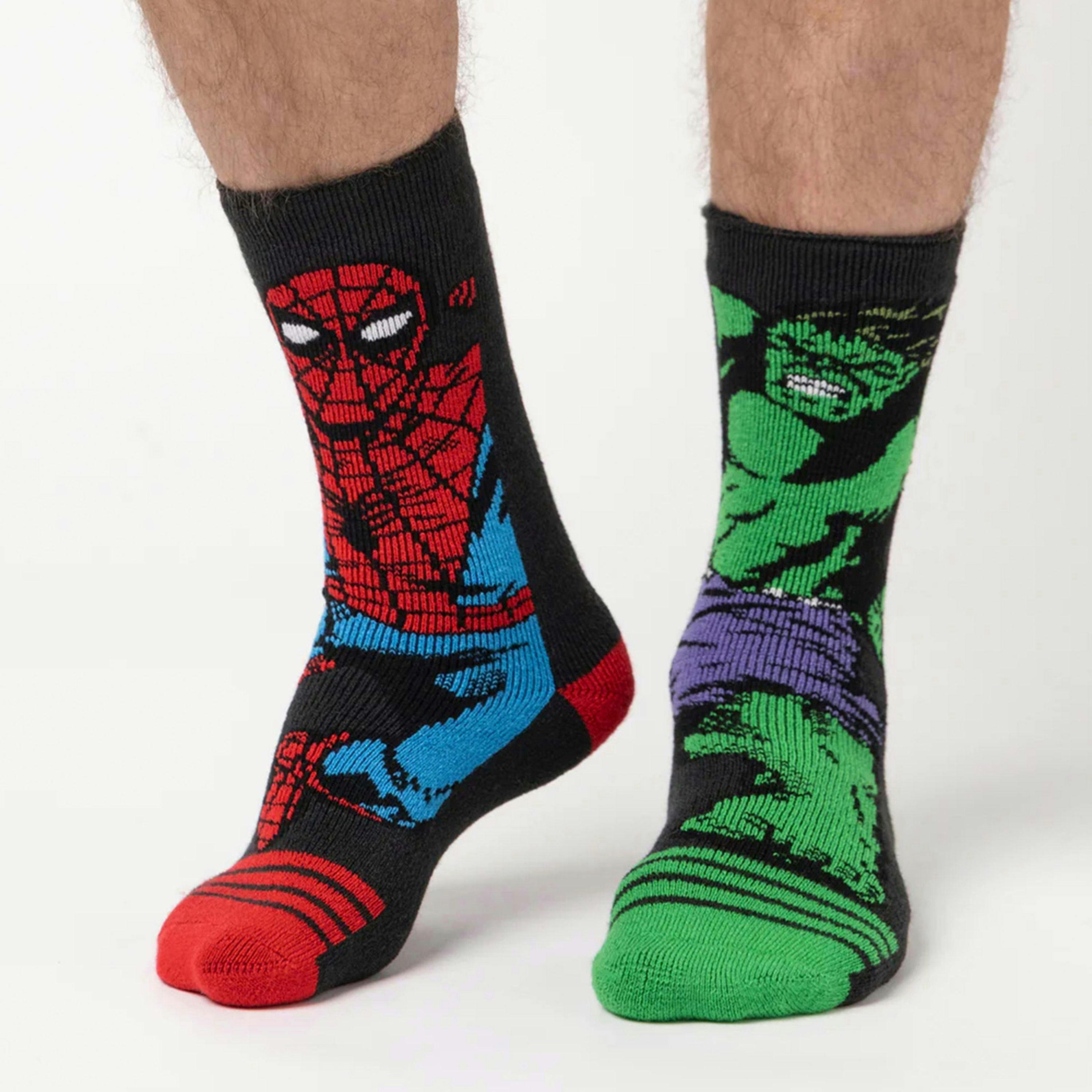 Mens Thermal Hulk Spiderman Marvel Patterned Socks , view 3 of 3