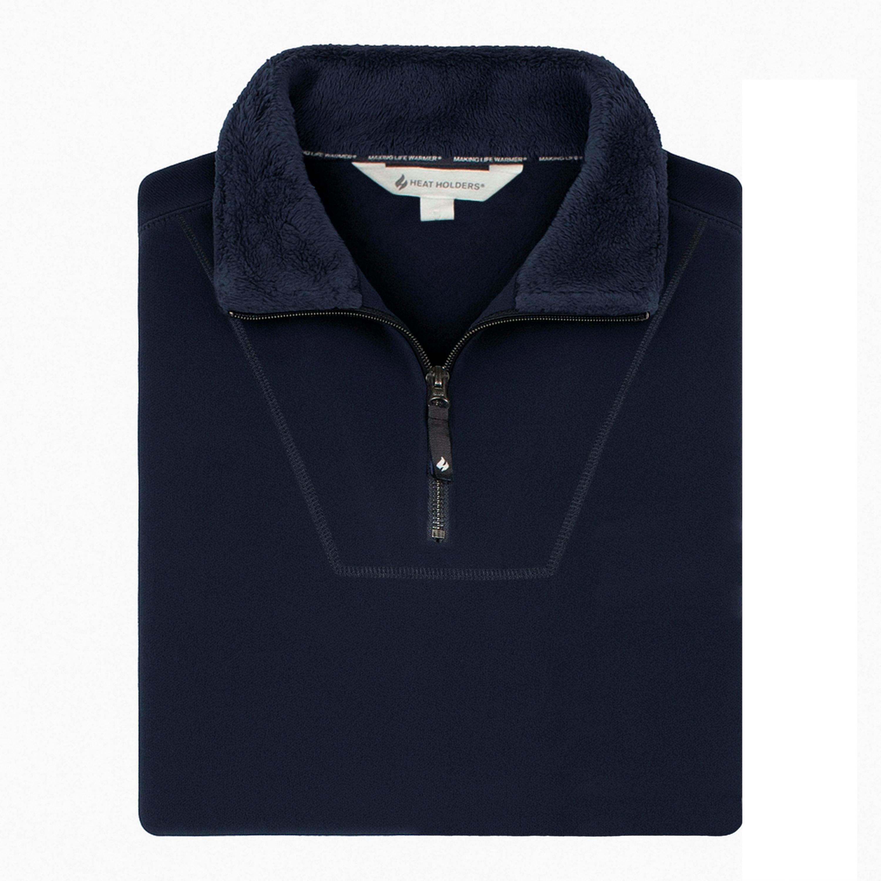 Mens Thermal Soft 1/4 Zip Top Fleece with High Collar , view 2 of 5