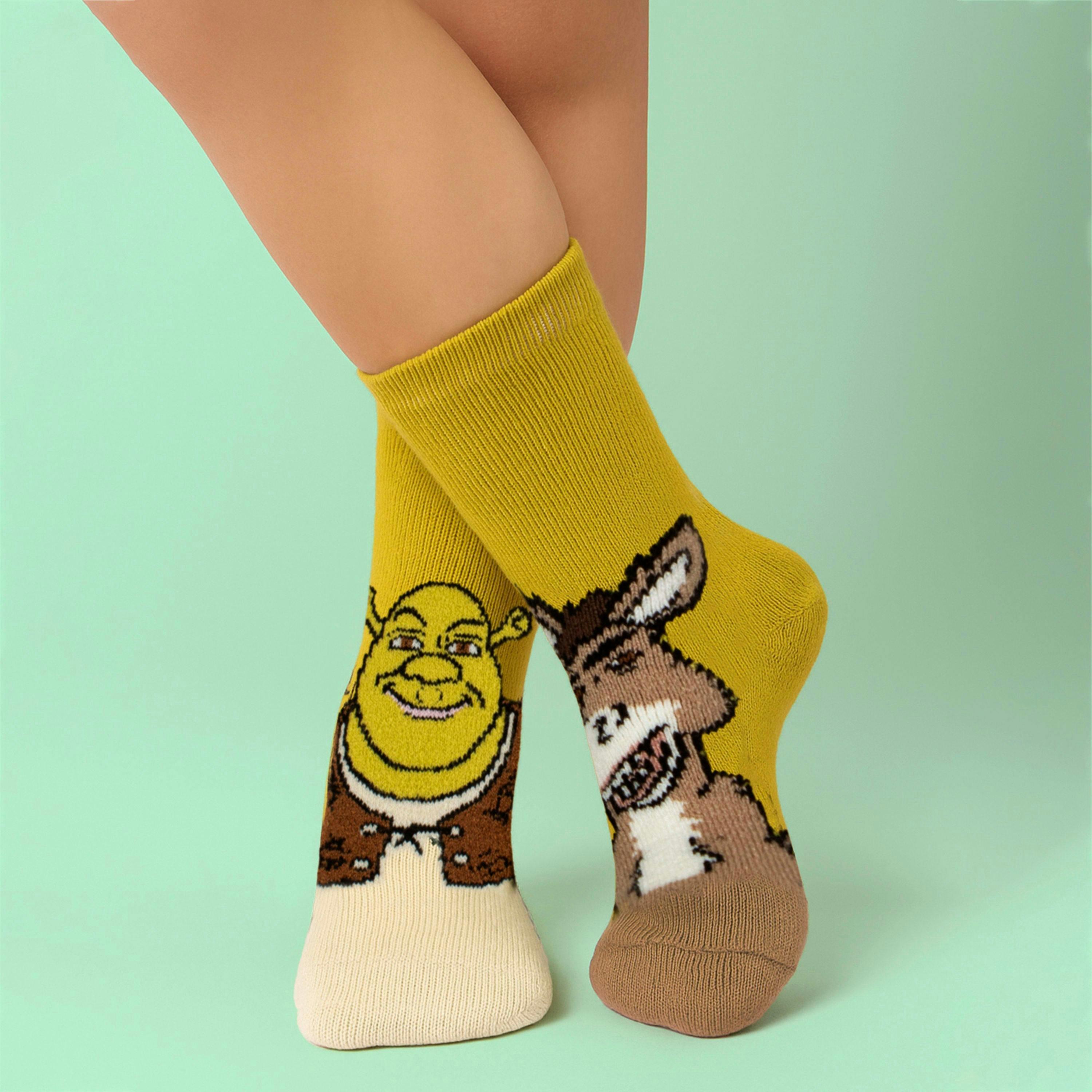 Kids Thermal Shrek Patterned Novelty Socks with Soft Brushed Lining , view 4 of 4