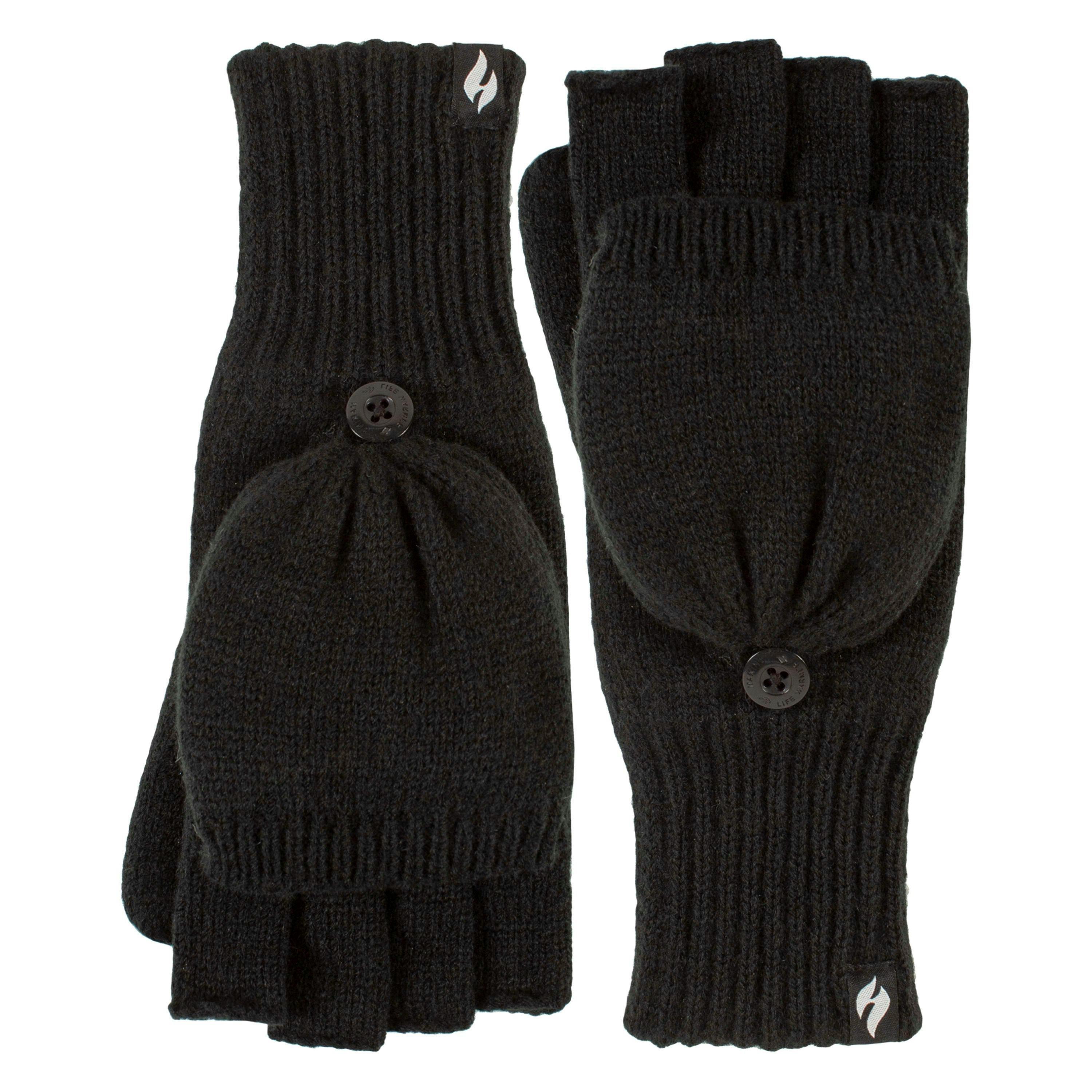 Ladies Mens Thermal Converter Mittens Gloves with Fingerless Option , view 3 of 4