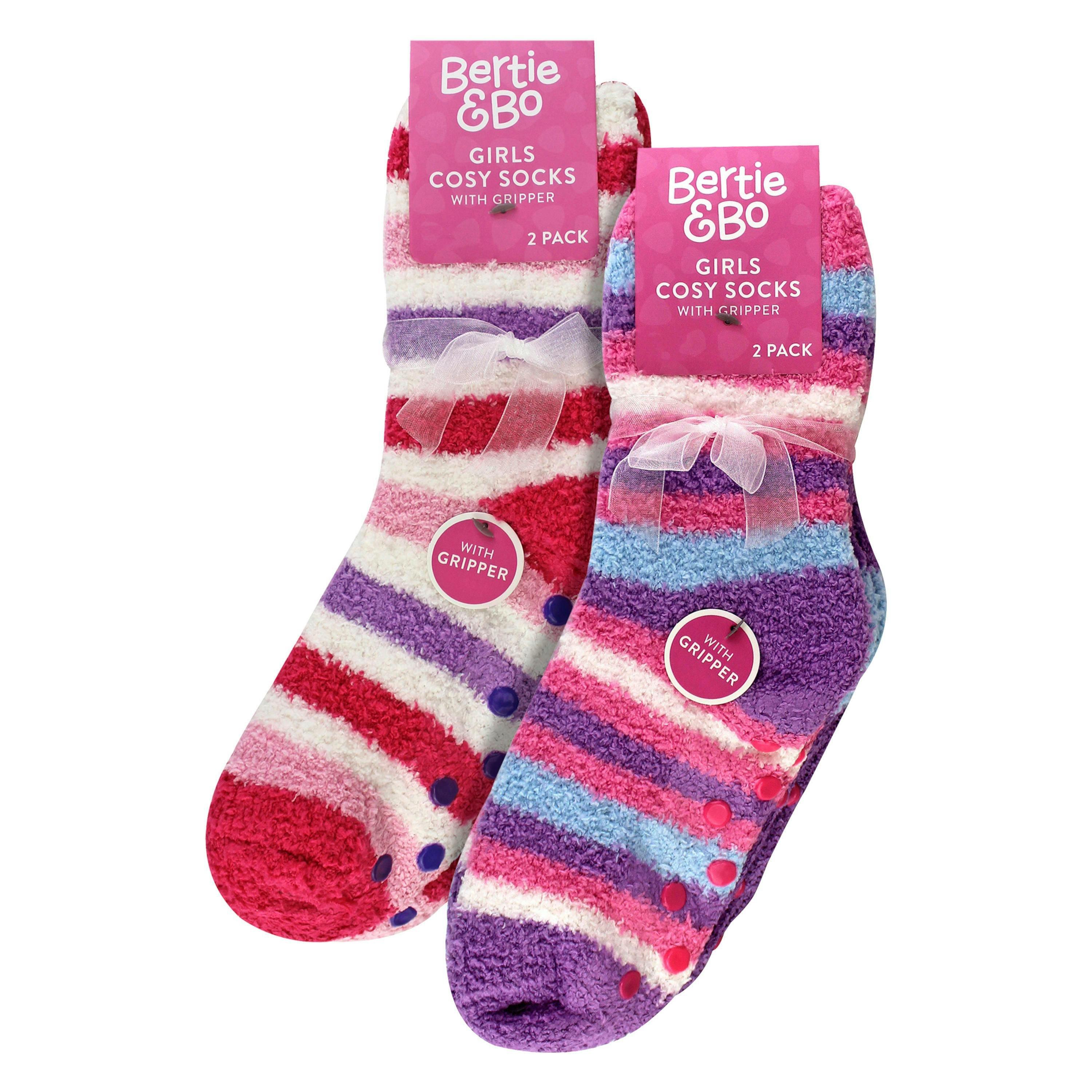 4 Pack Girls Bed Socks - Warm Soft Cosy Winter Everyday Comfort , view 2 of 5