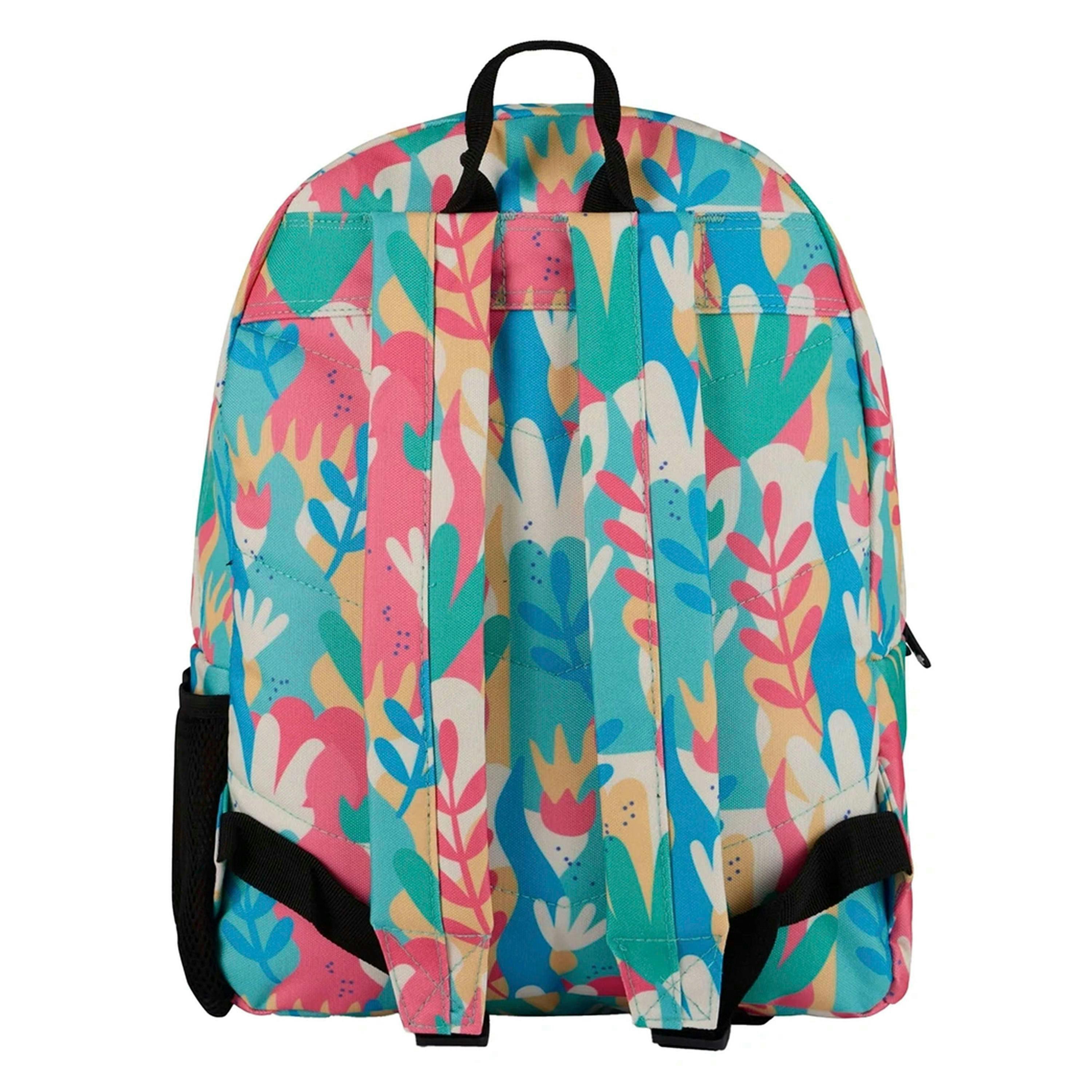 Unisex Pastel Floral Backpack with Padded Straps | Durable School Travel Bag , view 2 of 4