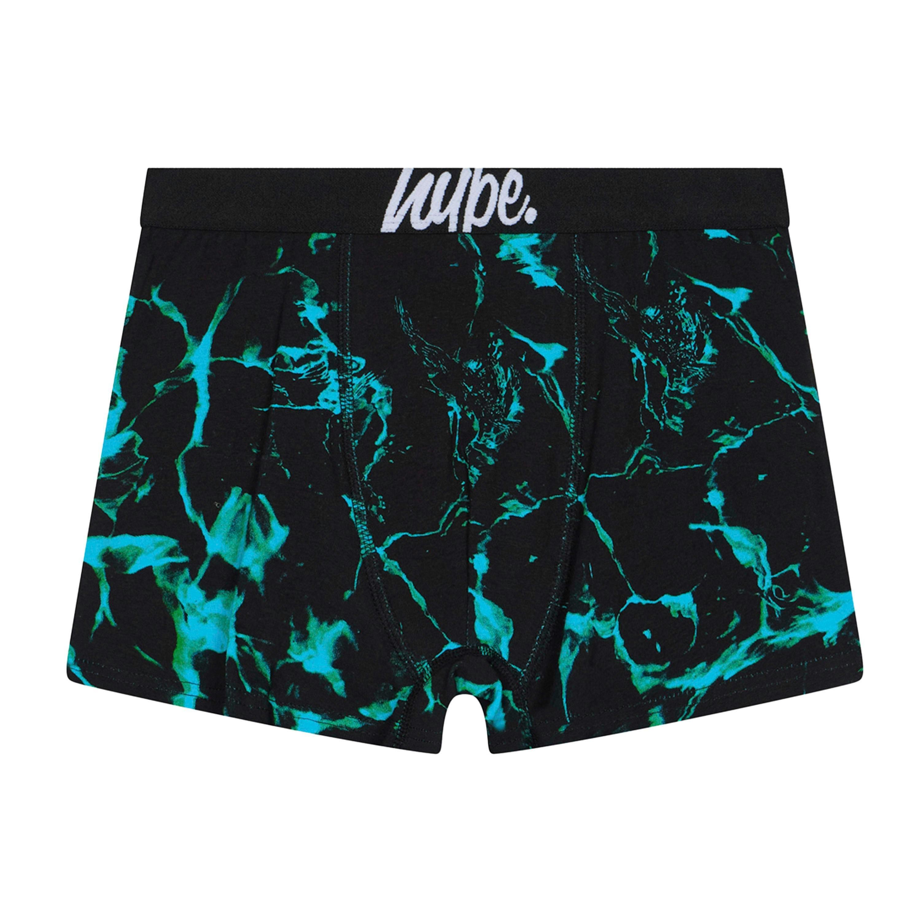 3 Pack Boys Boxers Black, Turquoise & Pool Print Soft Breathable Underwear , view 4 of 5