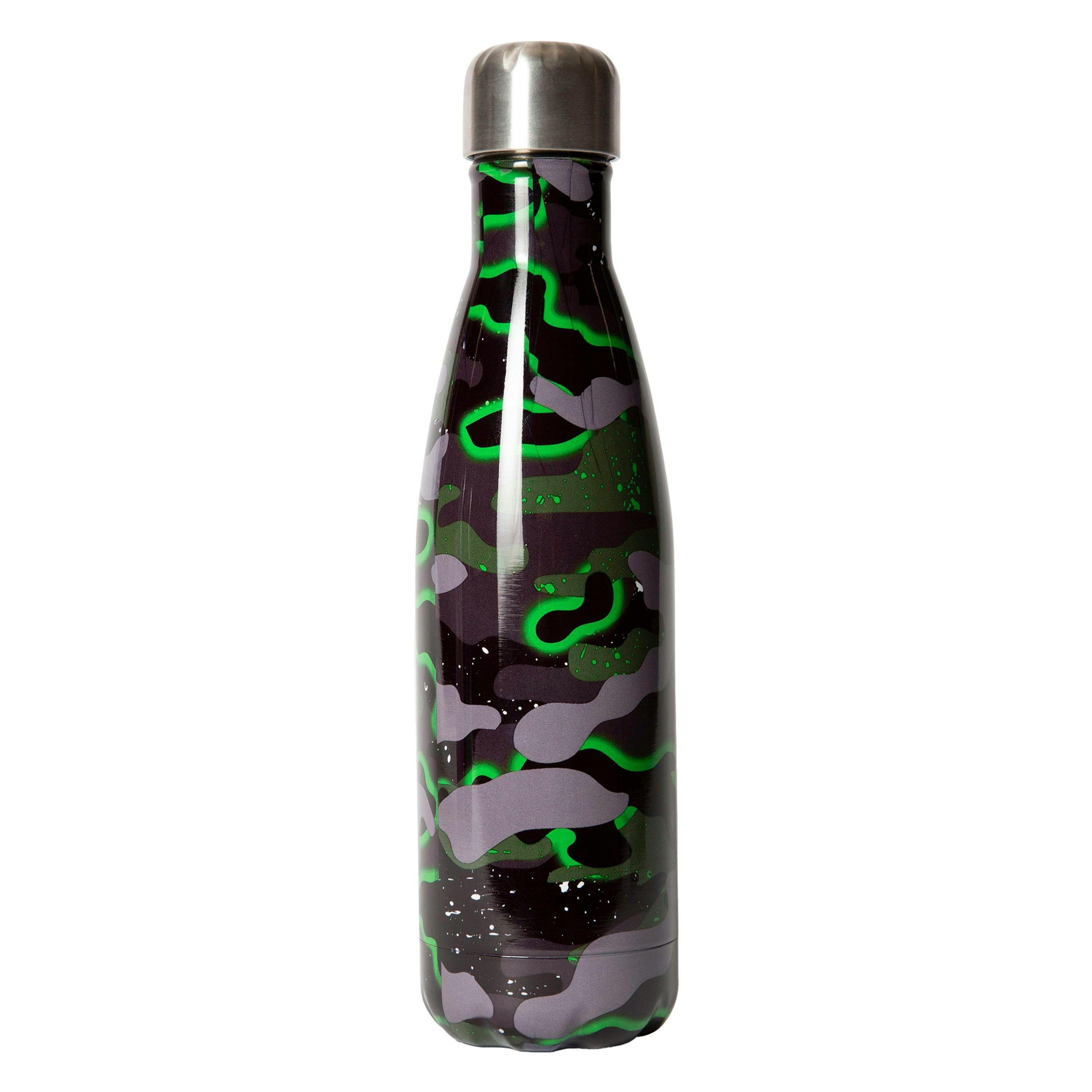 500ml Thermal Water Bottle | Green Camo Stainless Steel Insulated Leak Proof , view 2 of 5