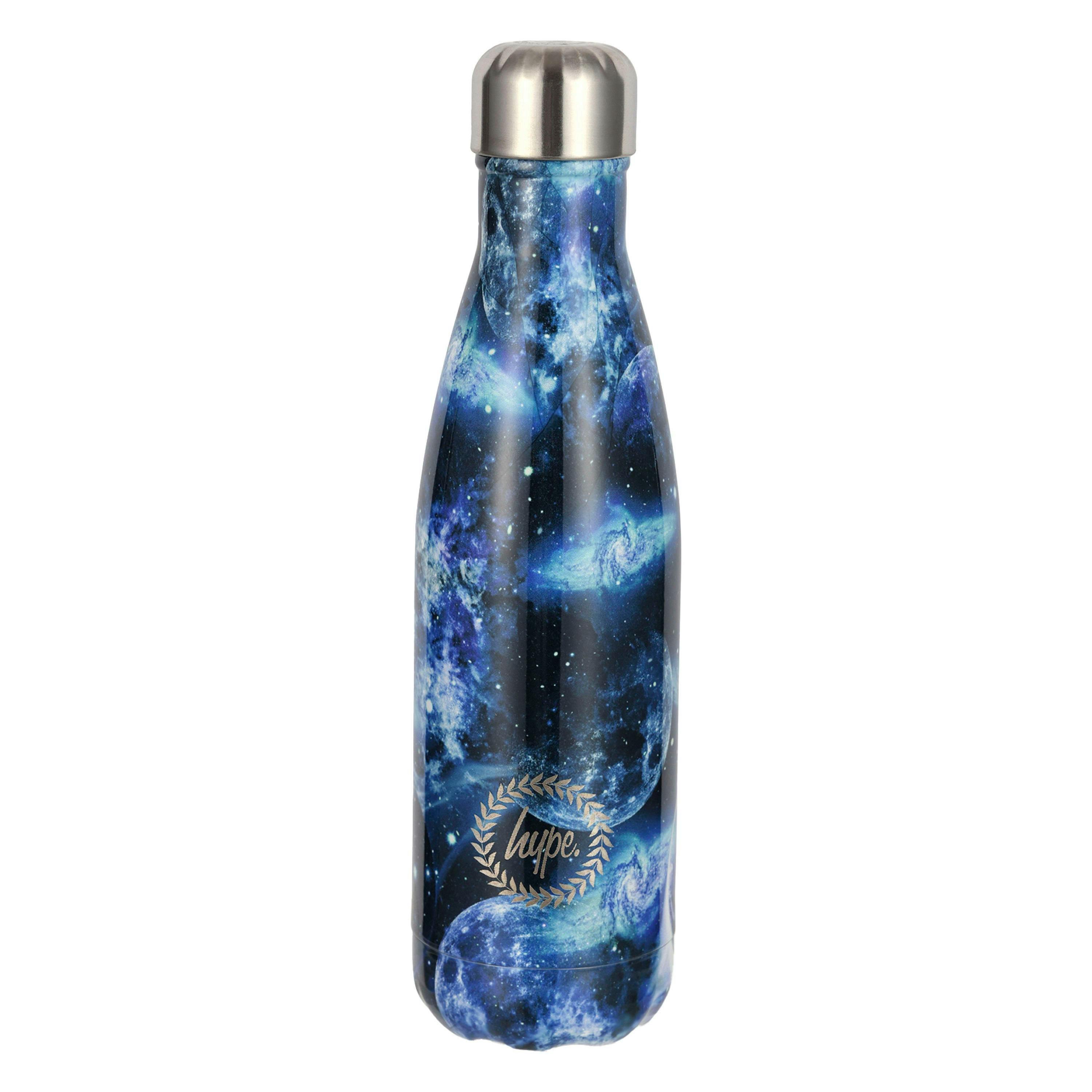 Thermal Water Bottle Multi Moon Print | Blue Stainless Steel Leak Proof Bottle , view 1 of 5