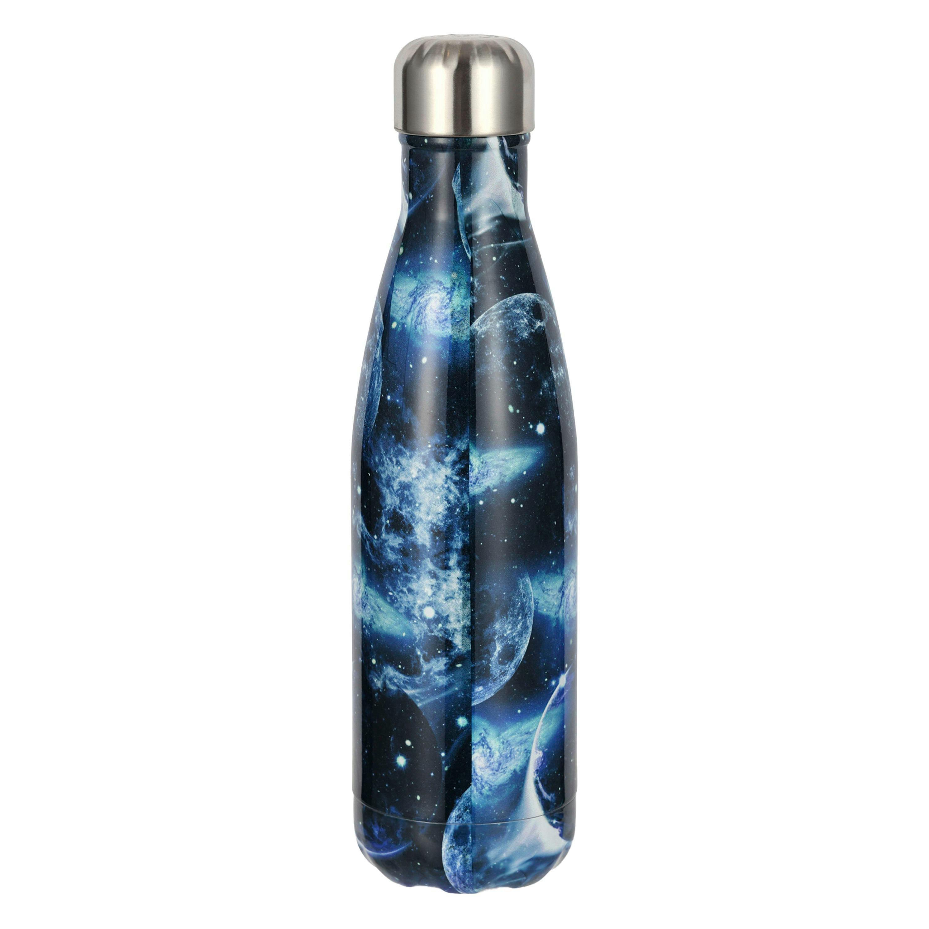 Thermal Water Bottle Multi Moon Print | Blue Stainless Steel Leak Proof Bottle , view 2 of 5