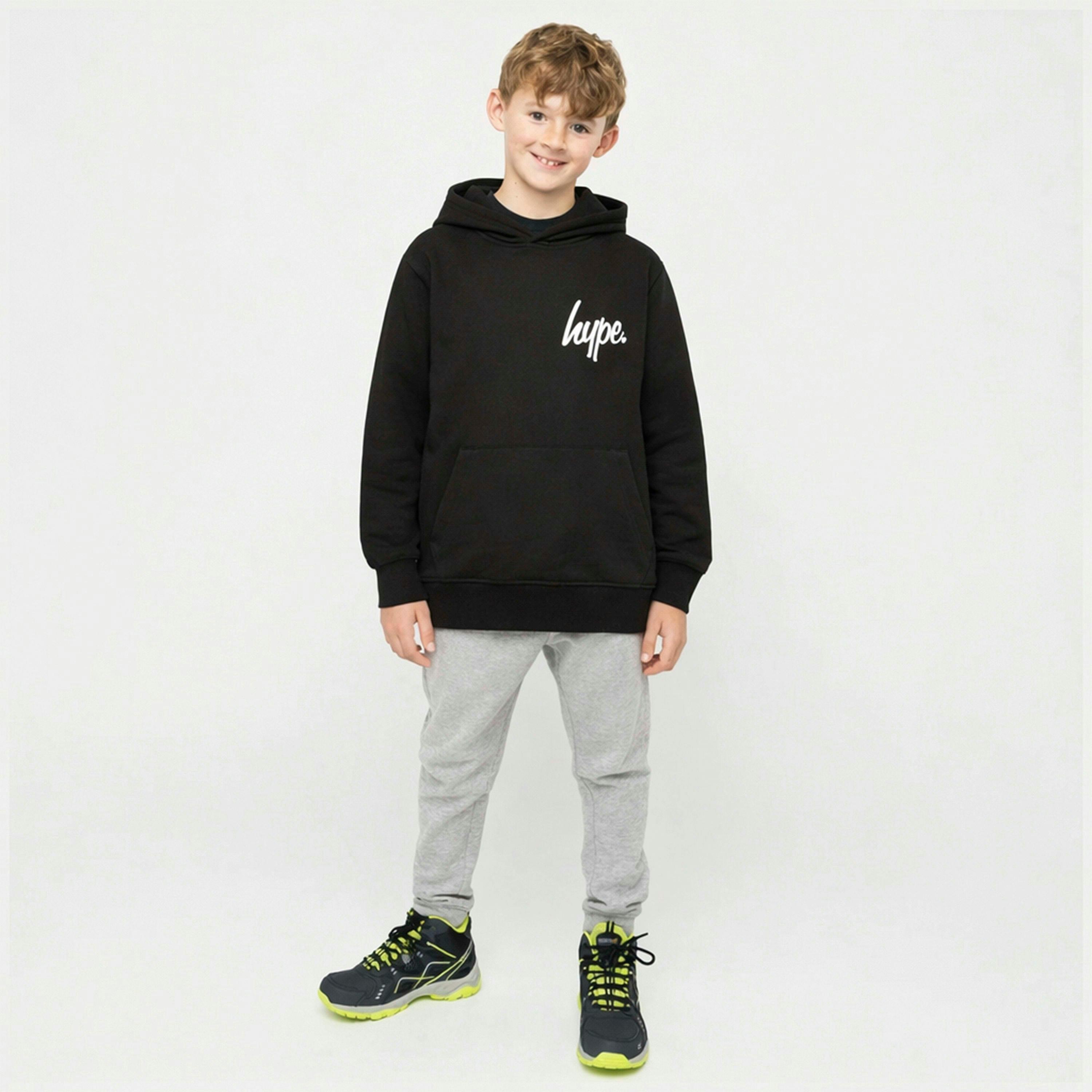 Boys Hoodie Charcoal Grey Soft Casual Kids Sweatshirt Comfortable Fit , view 3 of 5