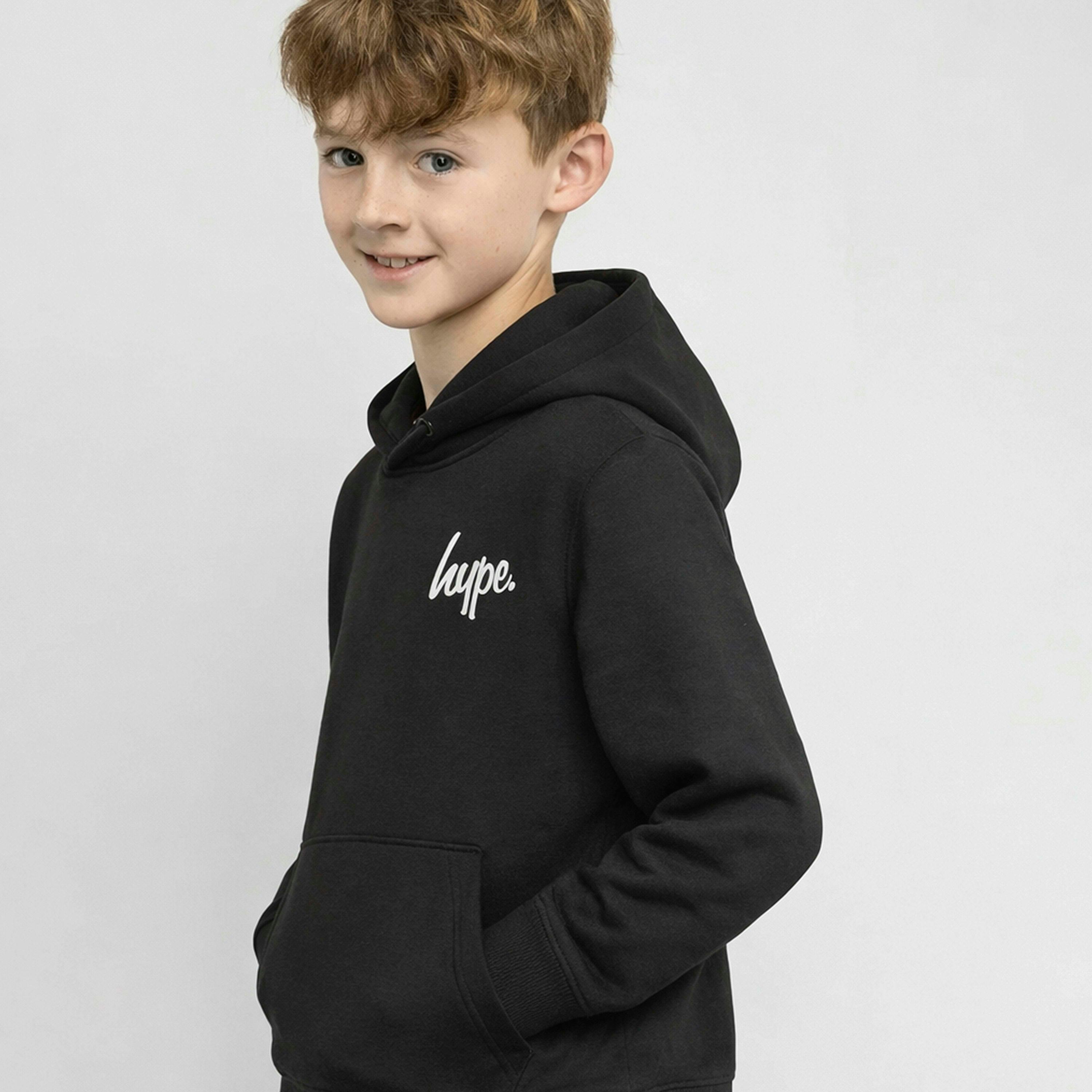 Boys Hoodie Charcoal Grey Soft Casual Kids Sweatshirt Comfortable Fit , view 4 of 5