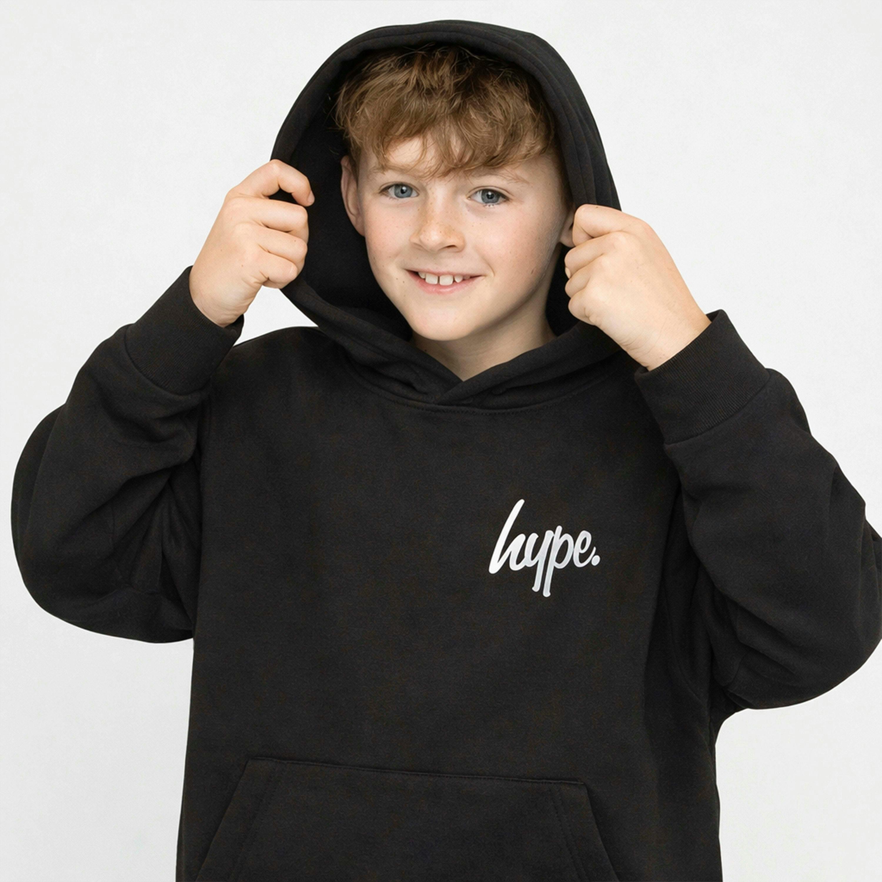 Boys Hoodie Charcoal Grey Soft Casual Kids Sweatshirt Comfortable Fit , view 5 of 5