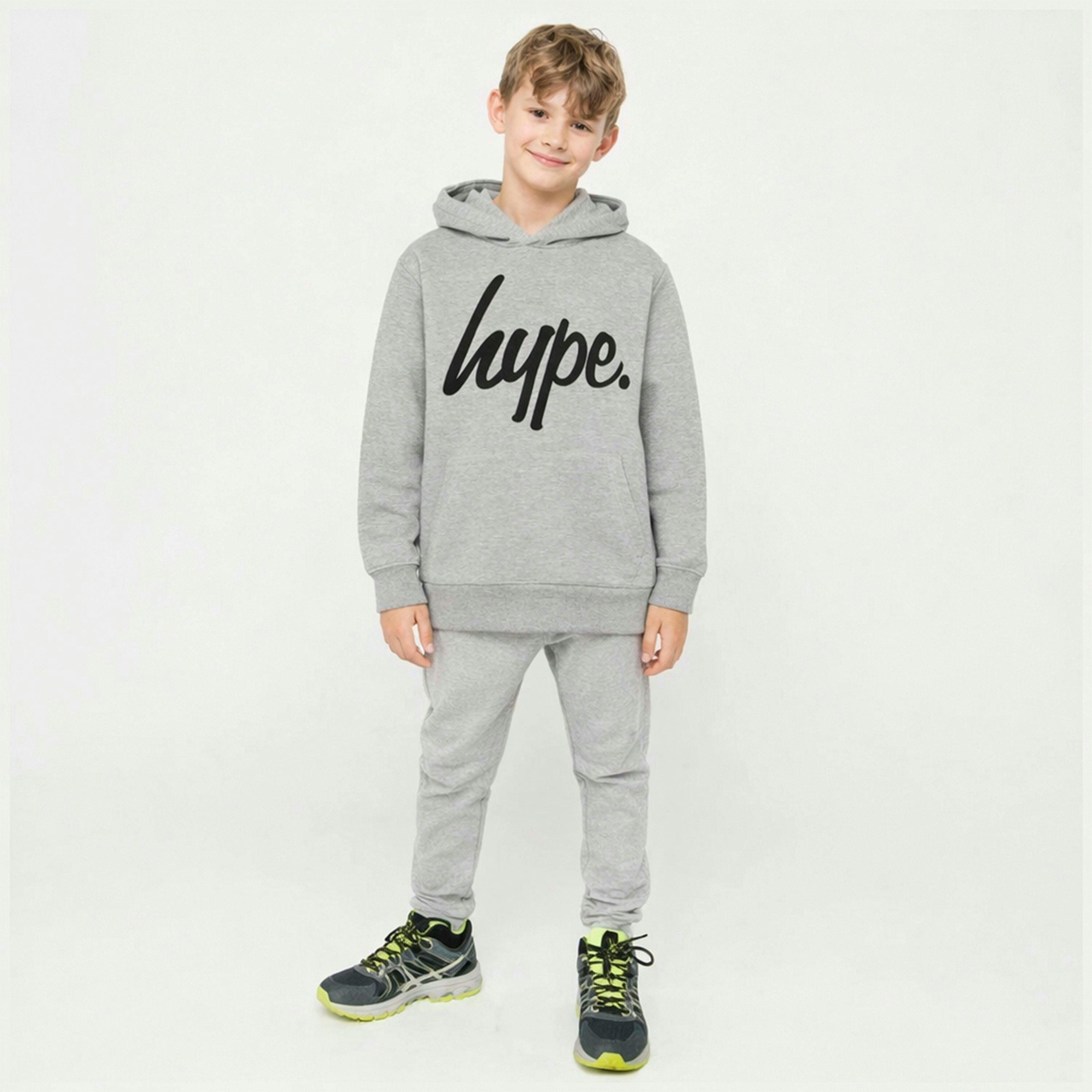 Boys Hoodie Grey Soft Casual Kids Sweatshirt Comfortable Fit , view 3 of 5